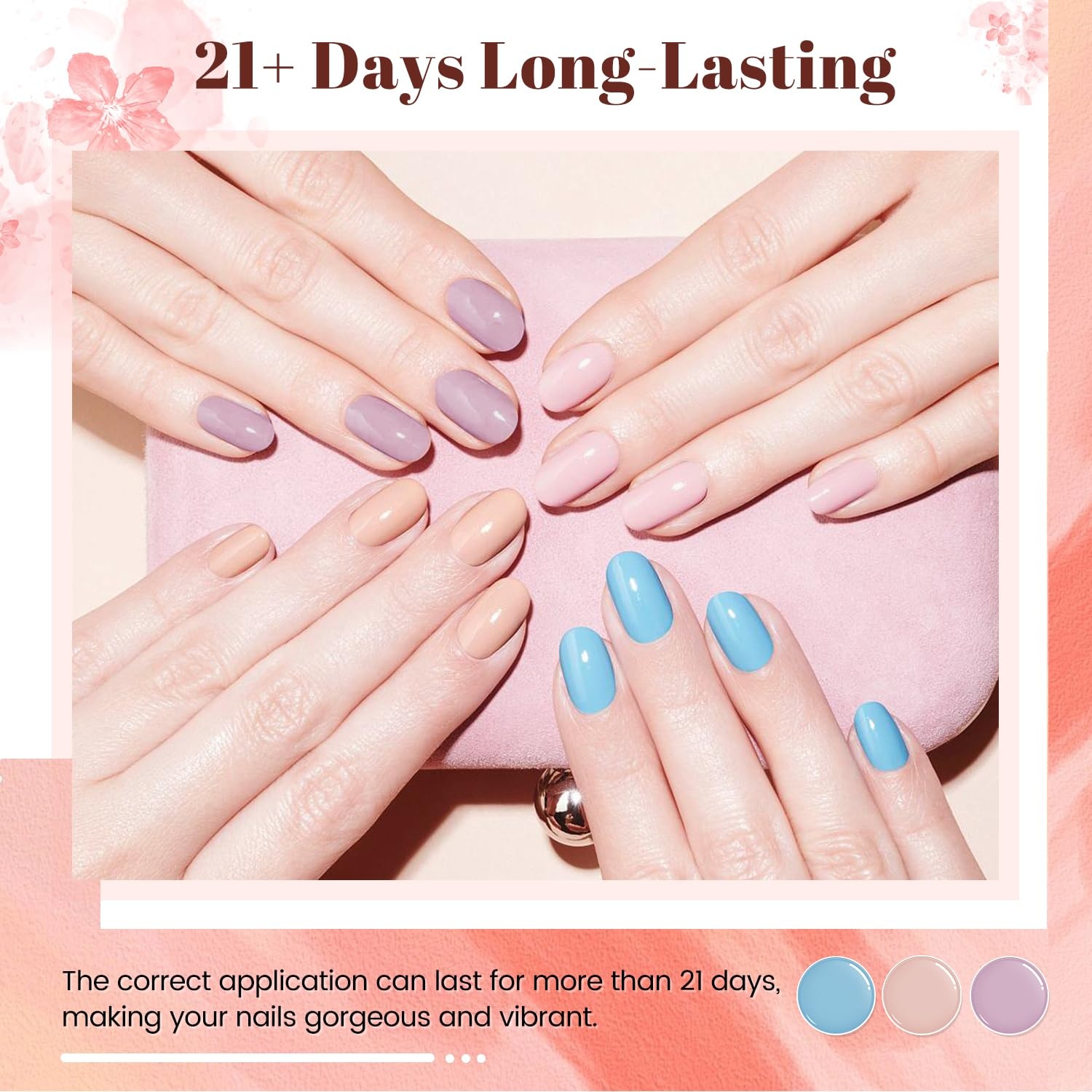 JODSONE 23 PCS Gel Nail Polish Set with Base Glossy and Matte Top Coat Multicolored Gel Nail Long Lasting Suitable for All Seasons(20SET-01A) - view 4