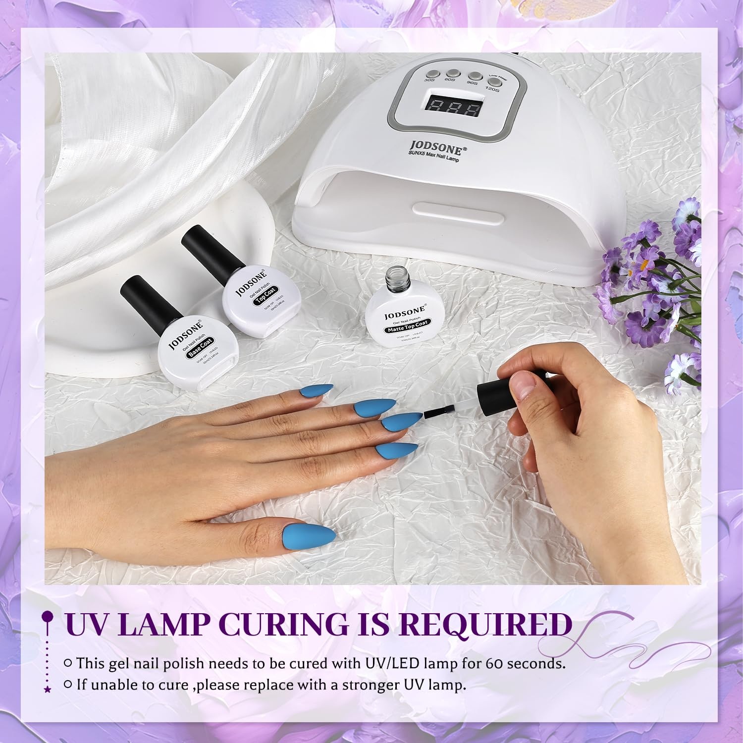 JODSONE 4 Bottle 10ML Nail Primer Base Coat Top Coat and Builder Gel Glossy Durable Long Lasting Gift for Girls at Home Salon Design(3pcs Top and Base coat + Matte Top Coat)