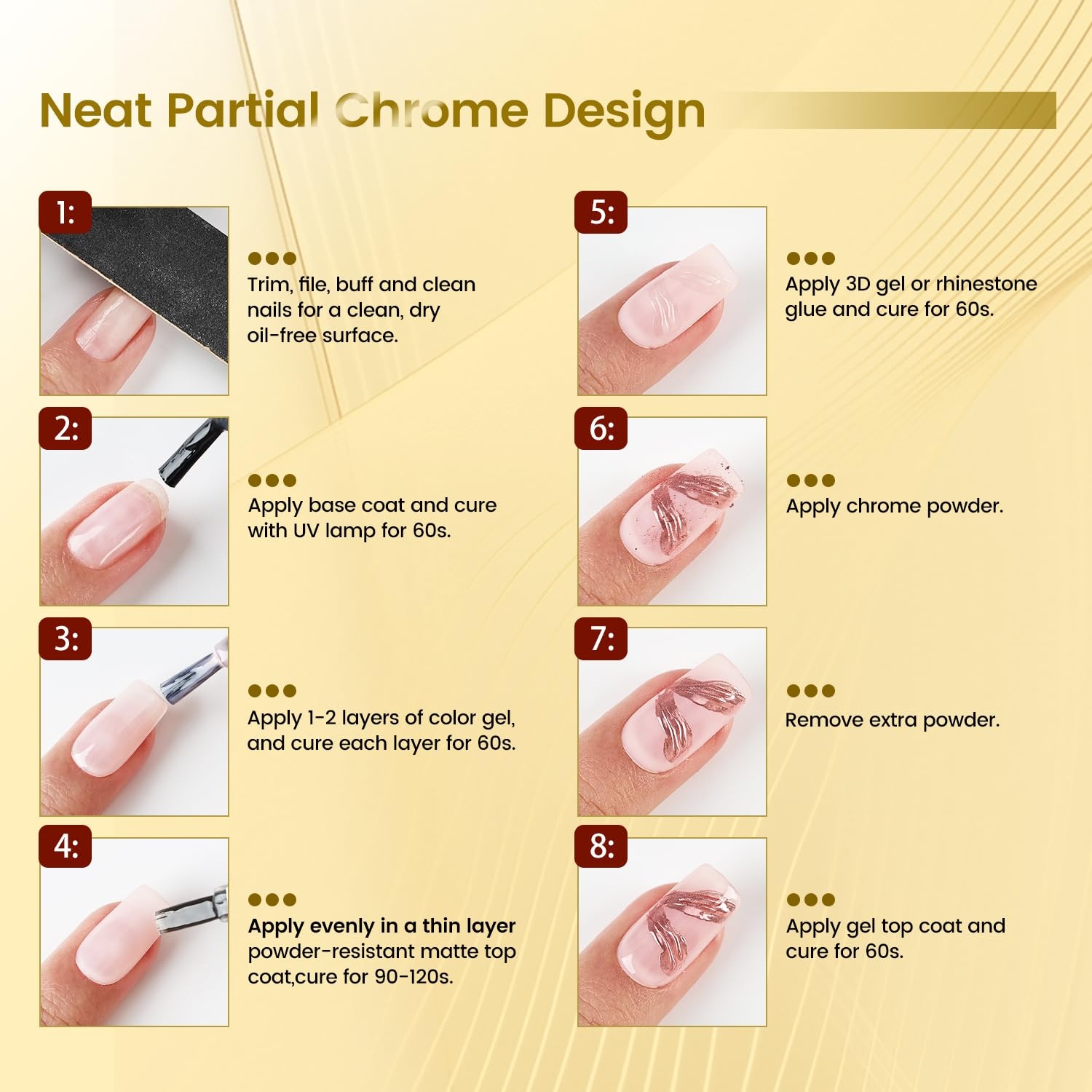 JODSONE Matte Gel Top Coat – 16.5ml Powder-Resistant No Wipe Gel Top Coat for Chrome Powder Nail Art, Smooth Matte Finish, U V Curing Required(G06) - view 3