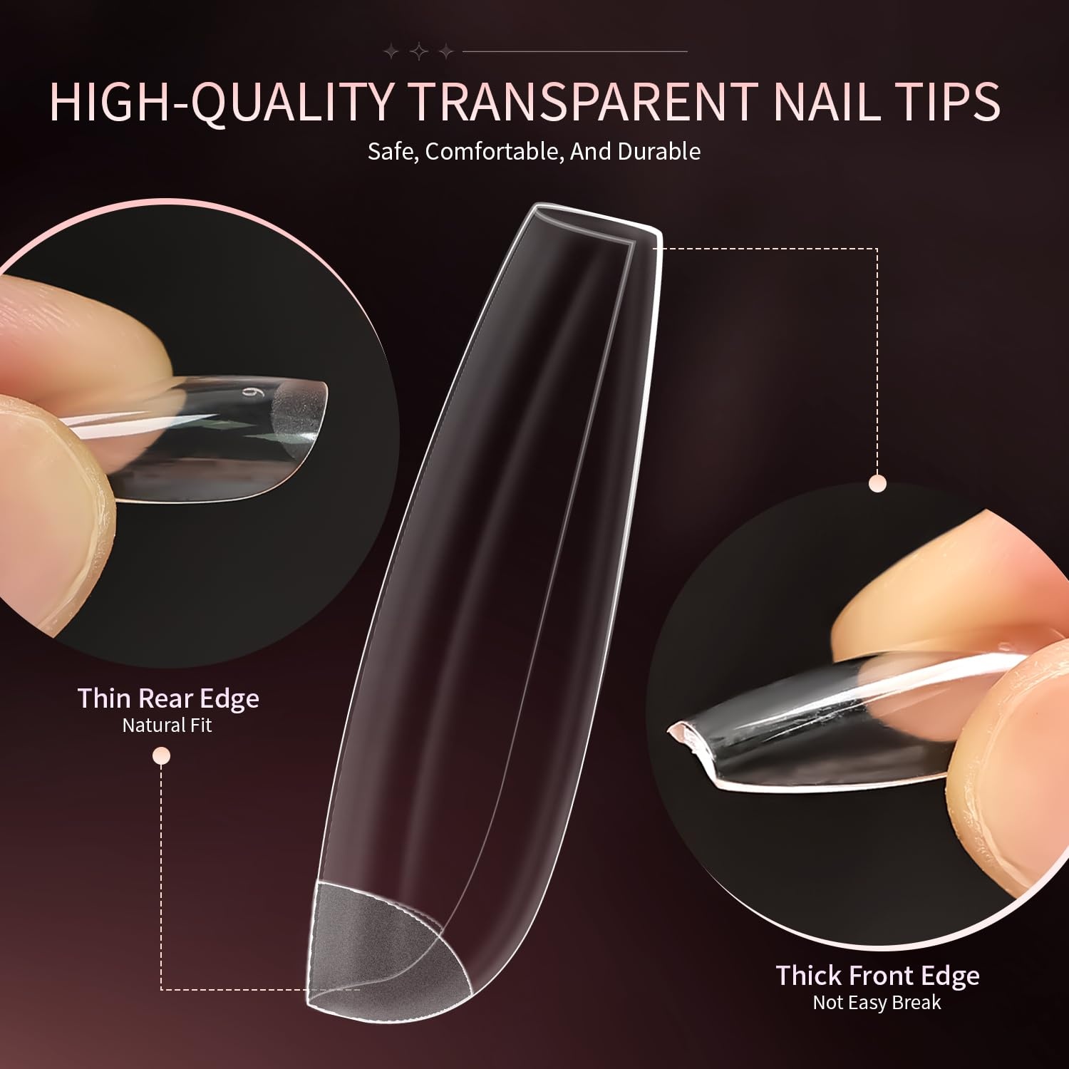 JODSONE 15ml Nail Glue Gel 4 in 1 for Nail Tips Long Lasting Extension Glue for Clear Nail Tips and Clear Press on Nails, Nail Repair Treatment, Salon Art DIY at Home Need U V Light Cured(Coffin Nail Tips) - view 2