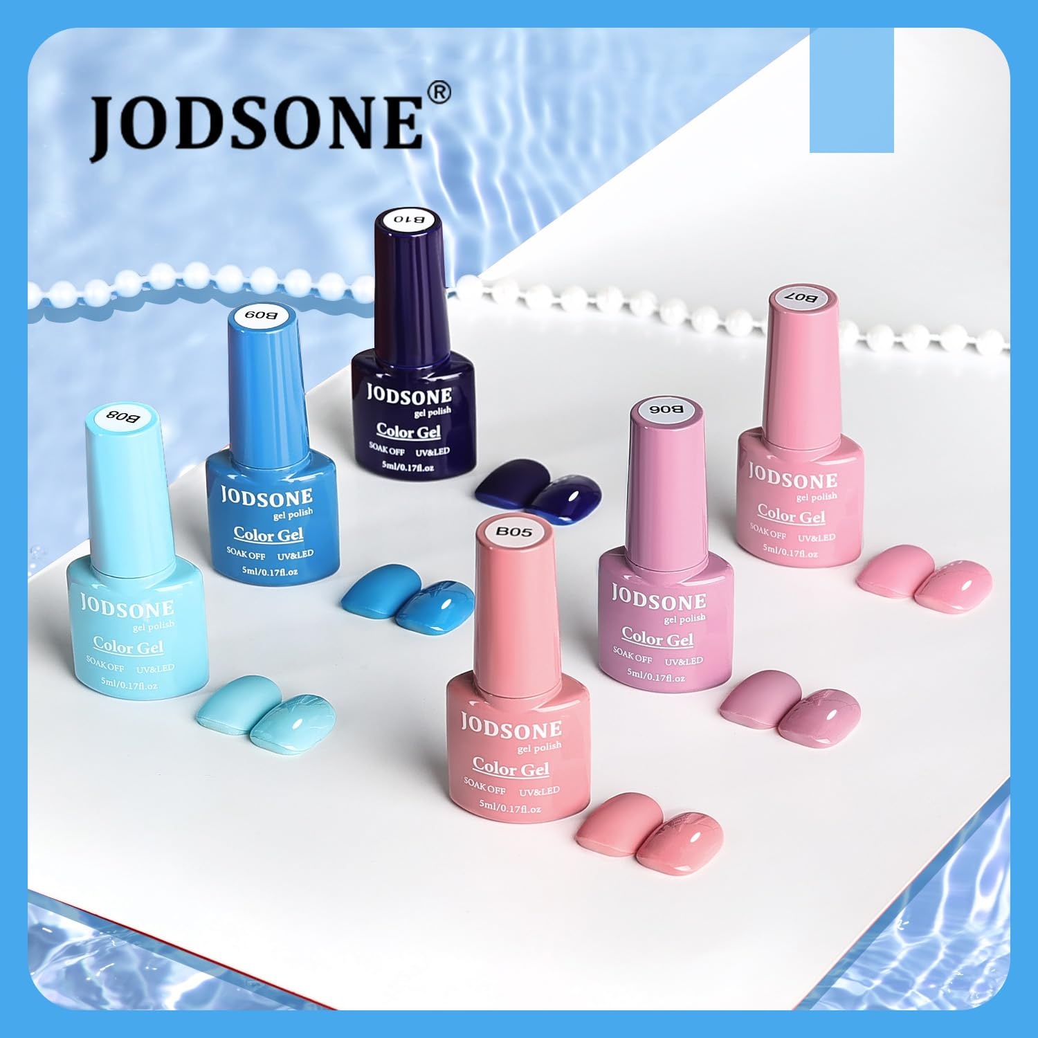 JODSONE 12 PCS 16.5 ml Gel Nail Polish Same Color Same Bottle with Base Coat and Top Coat, 10 Colors for At-Home Salon Nail Art, Holiday Gifts(36KIT)