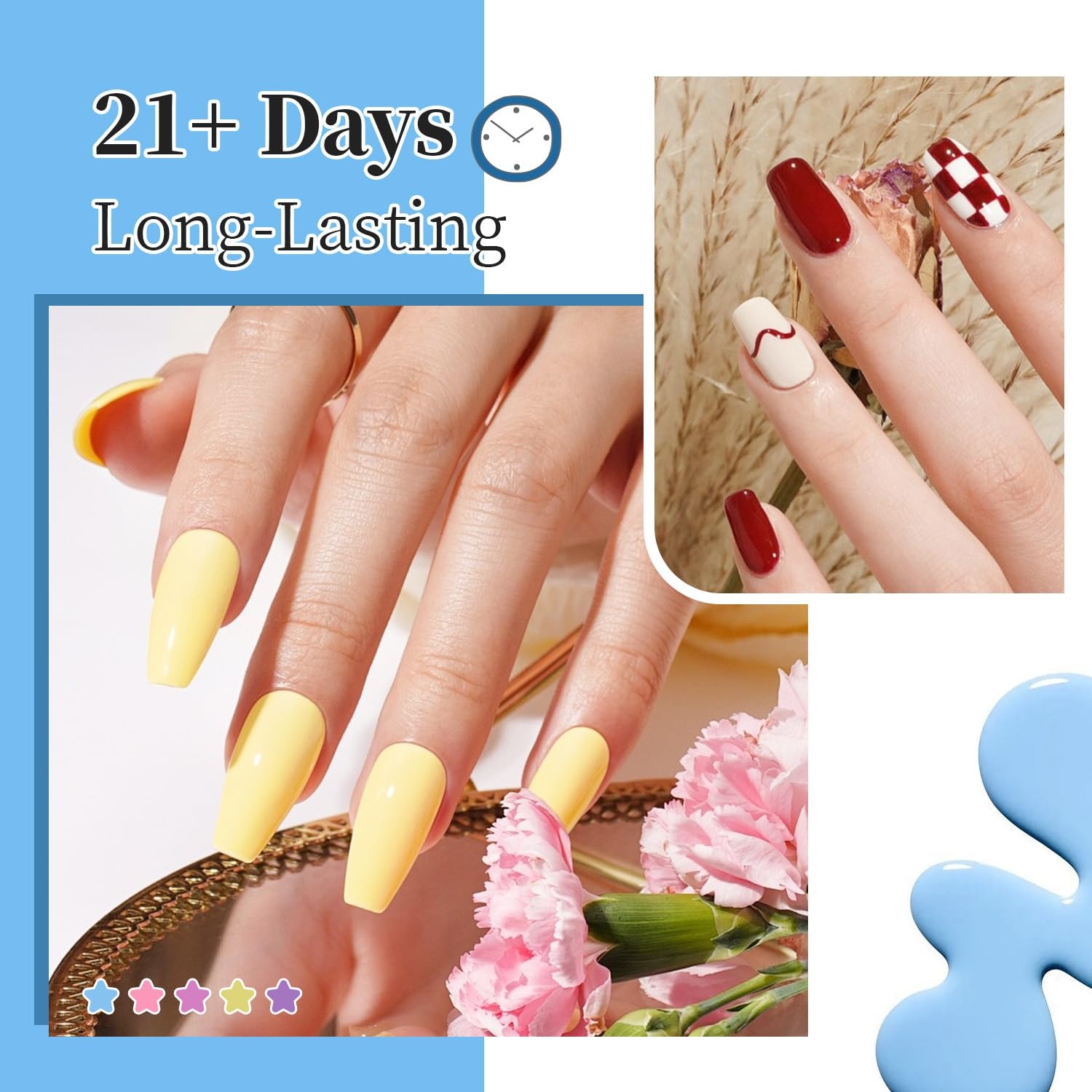 JODSONE 12 PCS 16.5 ml Gel Nail Polish Same Color Same Bottle with Base Coat and Top Coat, 10 Colors for At-Home Salon Nail Art, Holiday Gifts(36KIT) - view 6