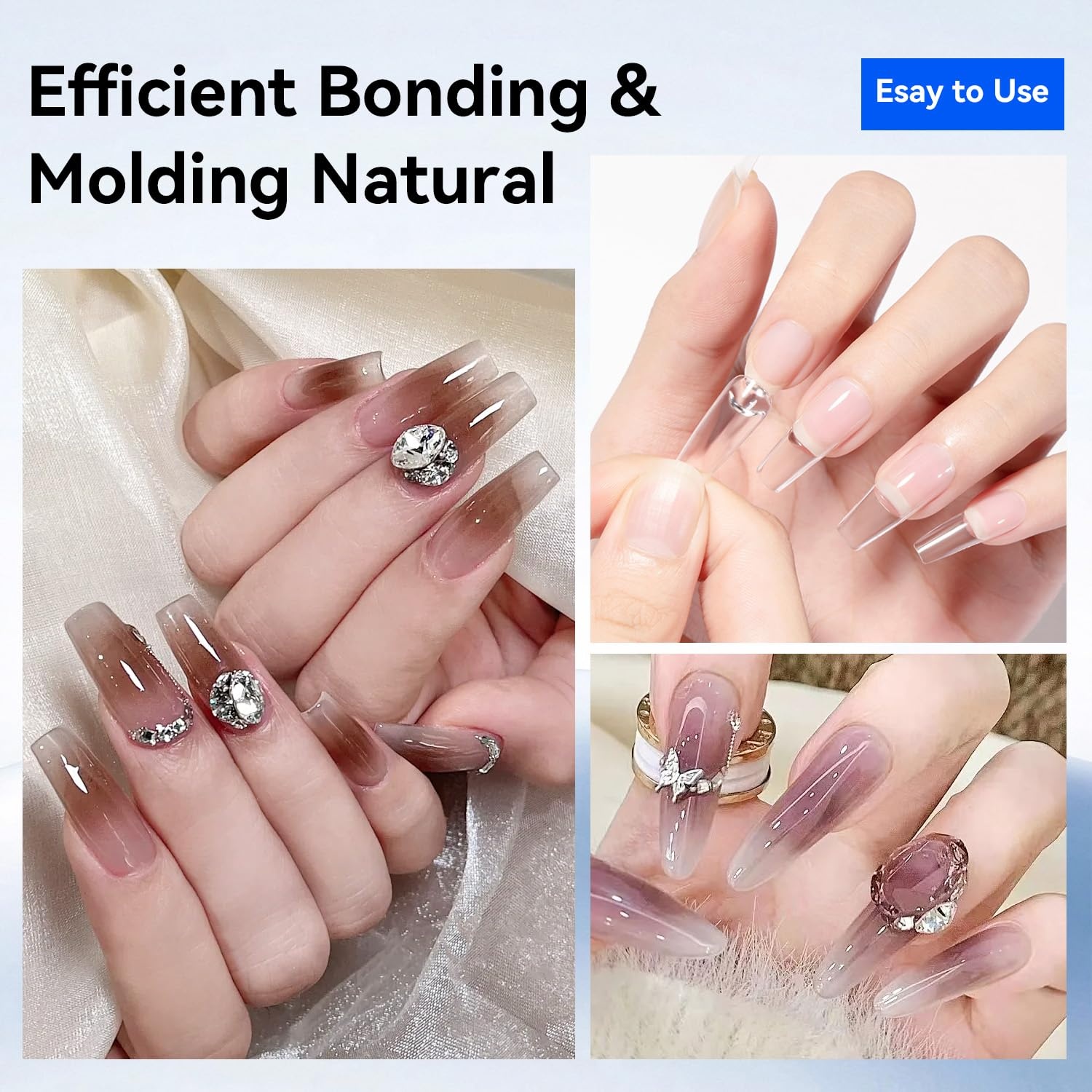 JODSONE 15ml Nail Glue Gel 4 in 1 for Nail Tips Long Lasting Extension Glue for Clear Nail Tips and Clear Press on Nails, Nail Repair Treatment, Salon Art DIY at Home Need U V Light Cured(15ml Clear 5-in-1) - view 5