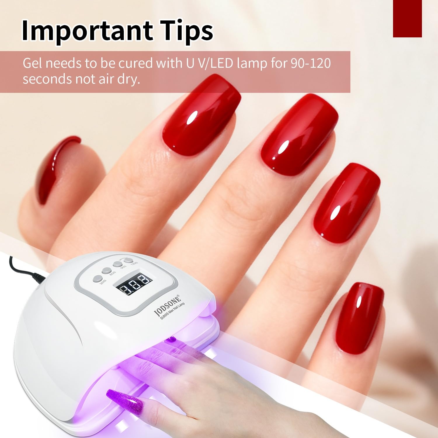JODSONE 12 PCS 16.5 ml Gel Nail Polish Same Color Same Bottle with Base Coat and Top Coat, 10 Colors for At-Home Salon Nail Art, Holiday Gifts(16.5ml-Red) - view 2