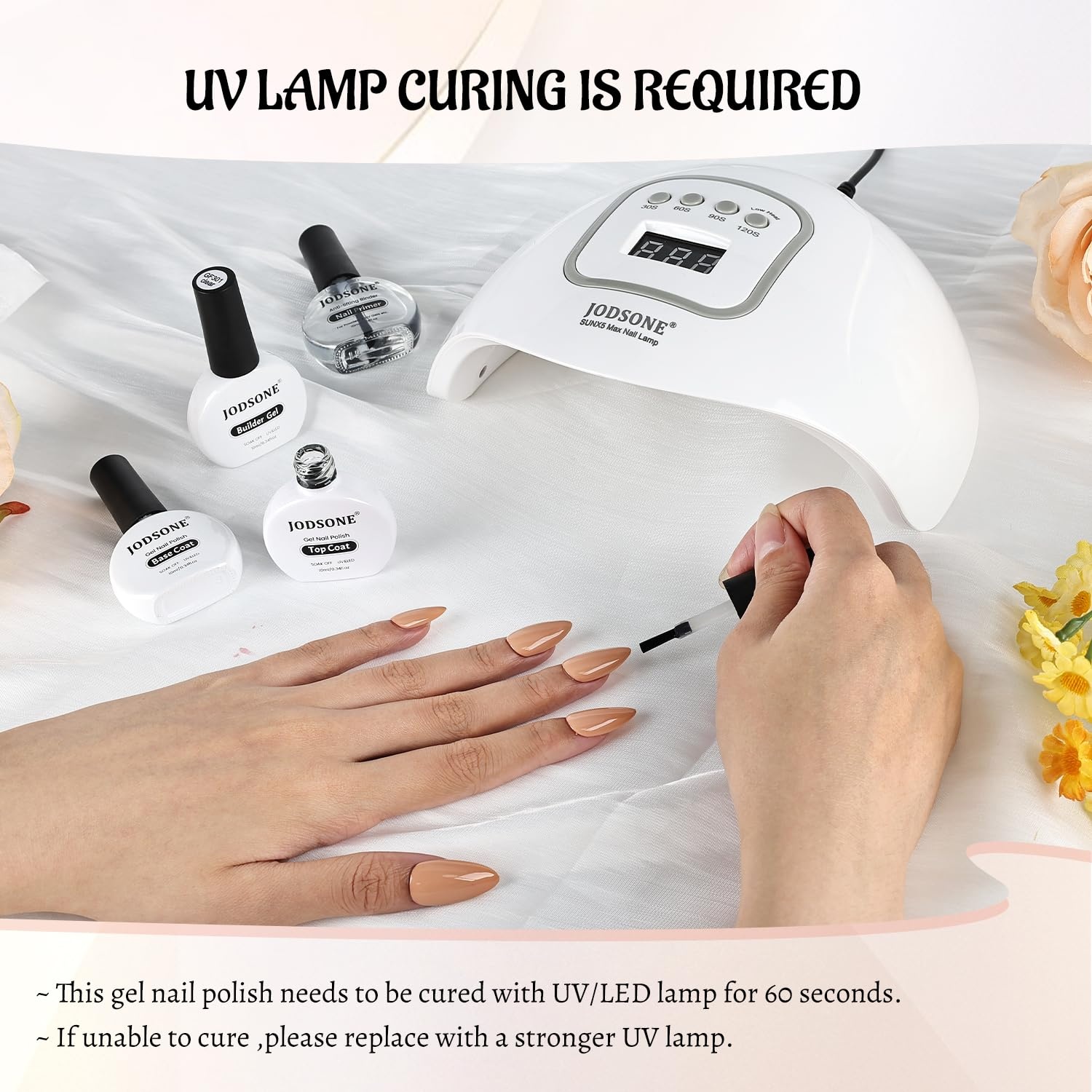 JODSONE 4 Bottle 10ML Nail Primer Base Coat Top Coat and Builder Gel Glossy Durable Long Lasting Gift for Girls at Home Salon Design(4pcs BTP-BG Set)