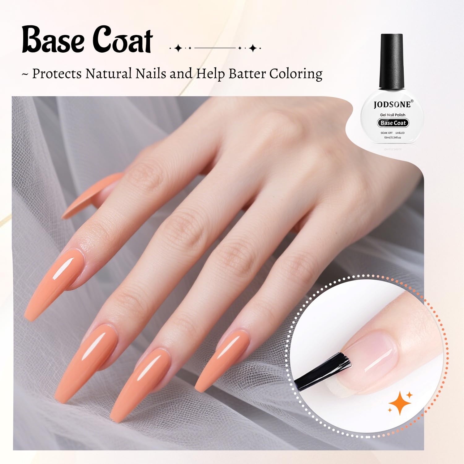 JODSONE 4 Bottle 10ML Nail Primer Base Coat Top Coat and Builder Gel Glossy Durable Long Lasting Gift for Girls at Home Salon Design(4pcs BTP-BG Set) - view 2