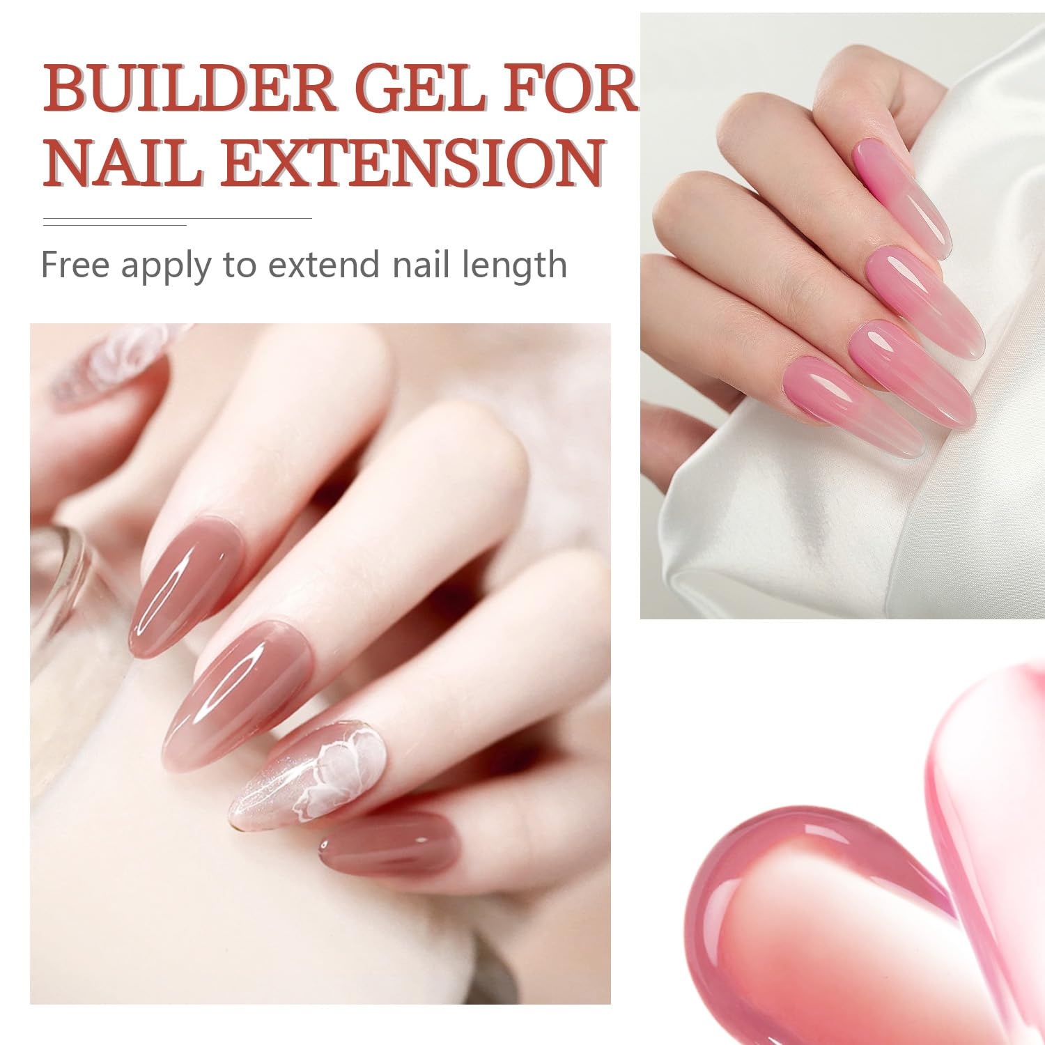 JODSONE 4 Bottles of 15 Capacities of Nail Dehydrator Nail Primer Base Top Coat Long Lasting and Easy to Apply Large Bottle(4 Pcs Builder Gel) - view 3