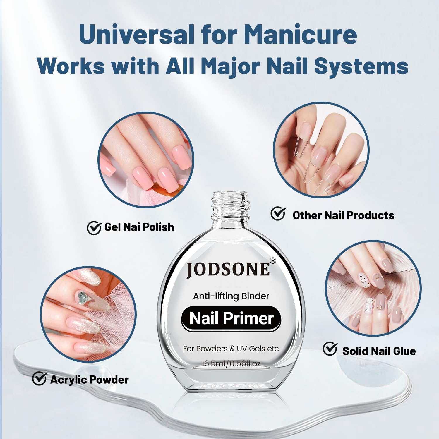 JODSONE 4 Bottles of 15 Capacities of Nail Dehydrator Nail Primer Base Top Coat Long Lasting and Easy to Apply Large Bottle(1PCS-16.6ml-P) - view 2
