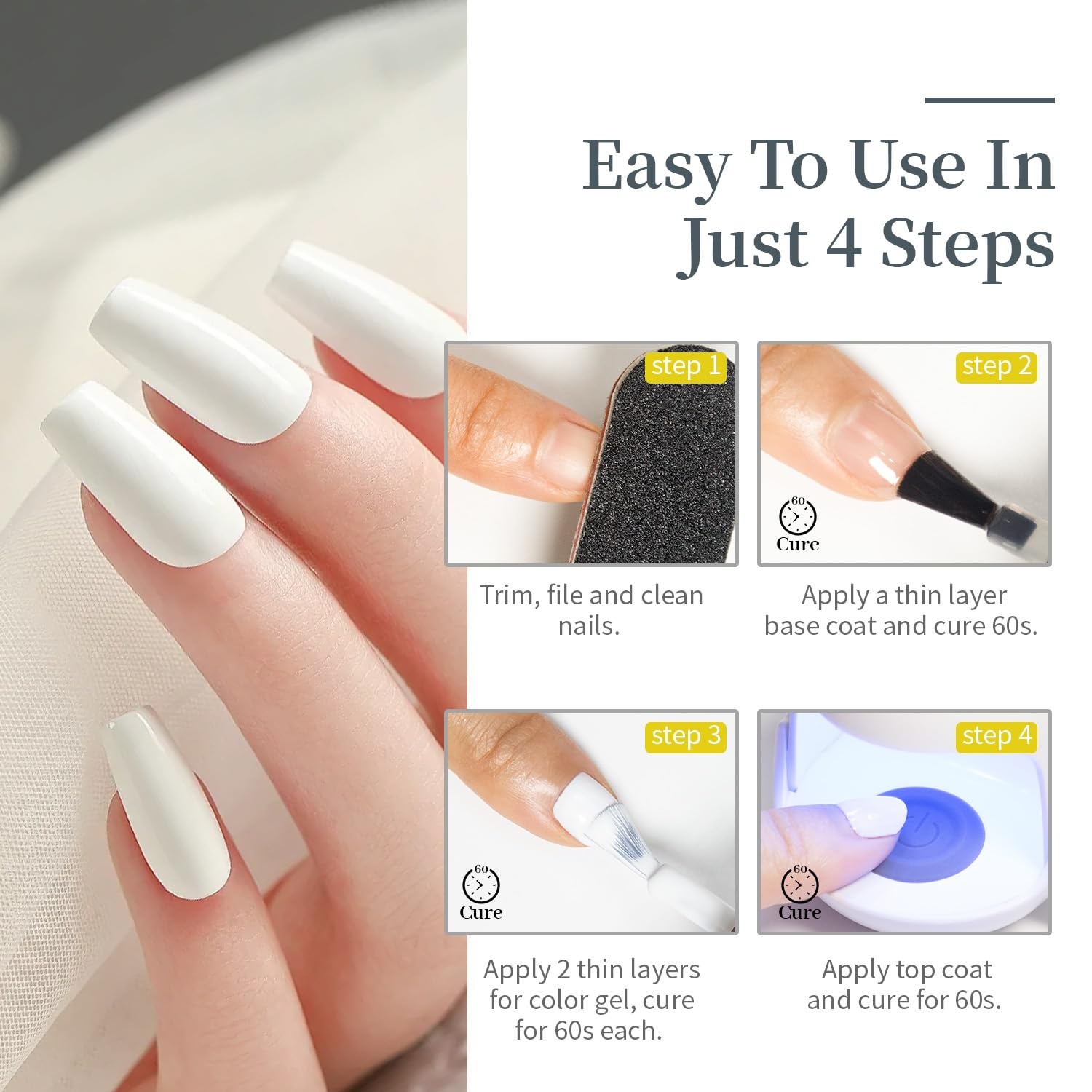 JODSONE 10ml Gel Nail Polish Set Red Glitter 6Colors Glitter Rose Red Gel Polish Lacquer Glossy Art for Nail and Salon Need U V Lamp(White) - view 6