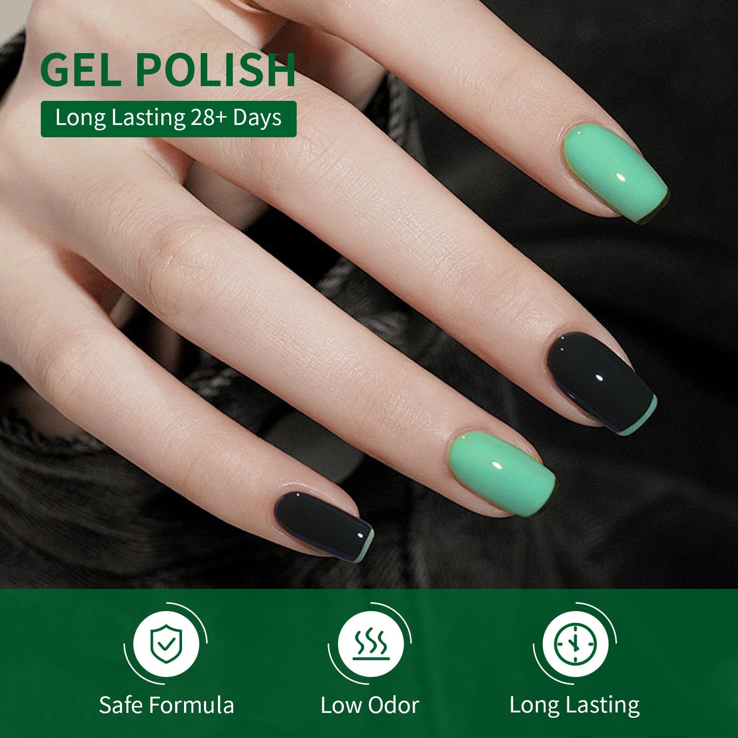 JODSONE 10ml Green Gel Nail Polish 6Pcs Gel Nail Polish Set and Base Coat Top Coat - view 3