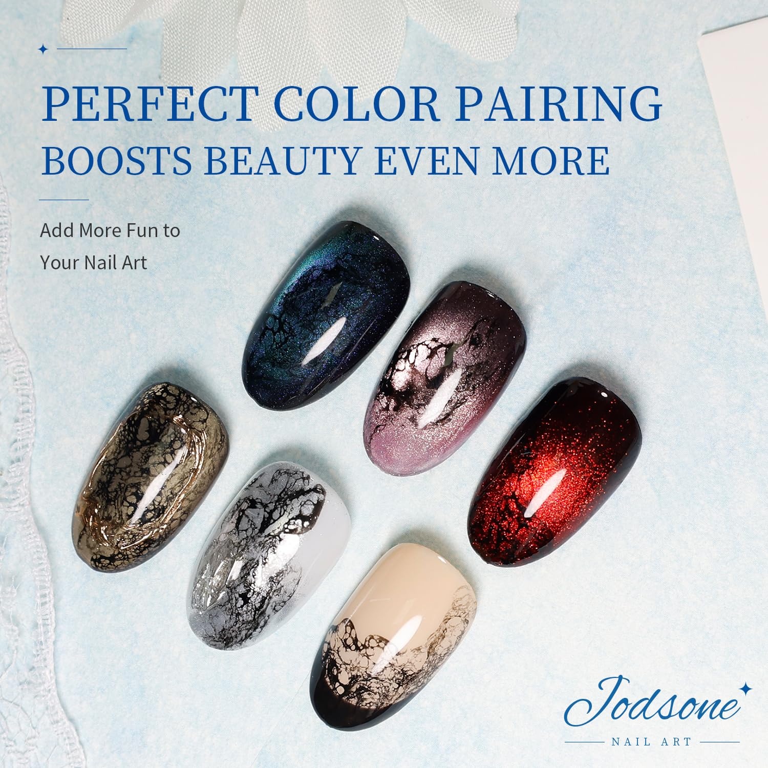JODSONE Ocean Wave Blooming Gel Nail Polish,16.5ml Wave White Blooming Liquid for Spreading Wave Effect,High Fluidity Wave Textures for DIY Nail Art Design,Applied Over Uncured Base Gel(B1502)