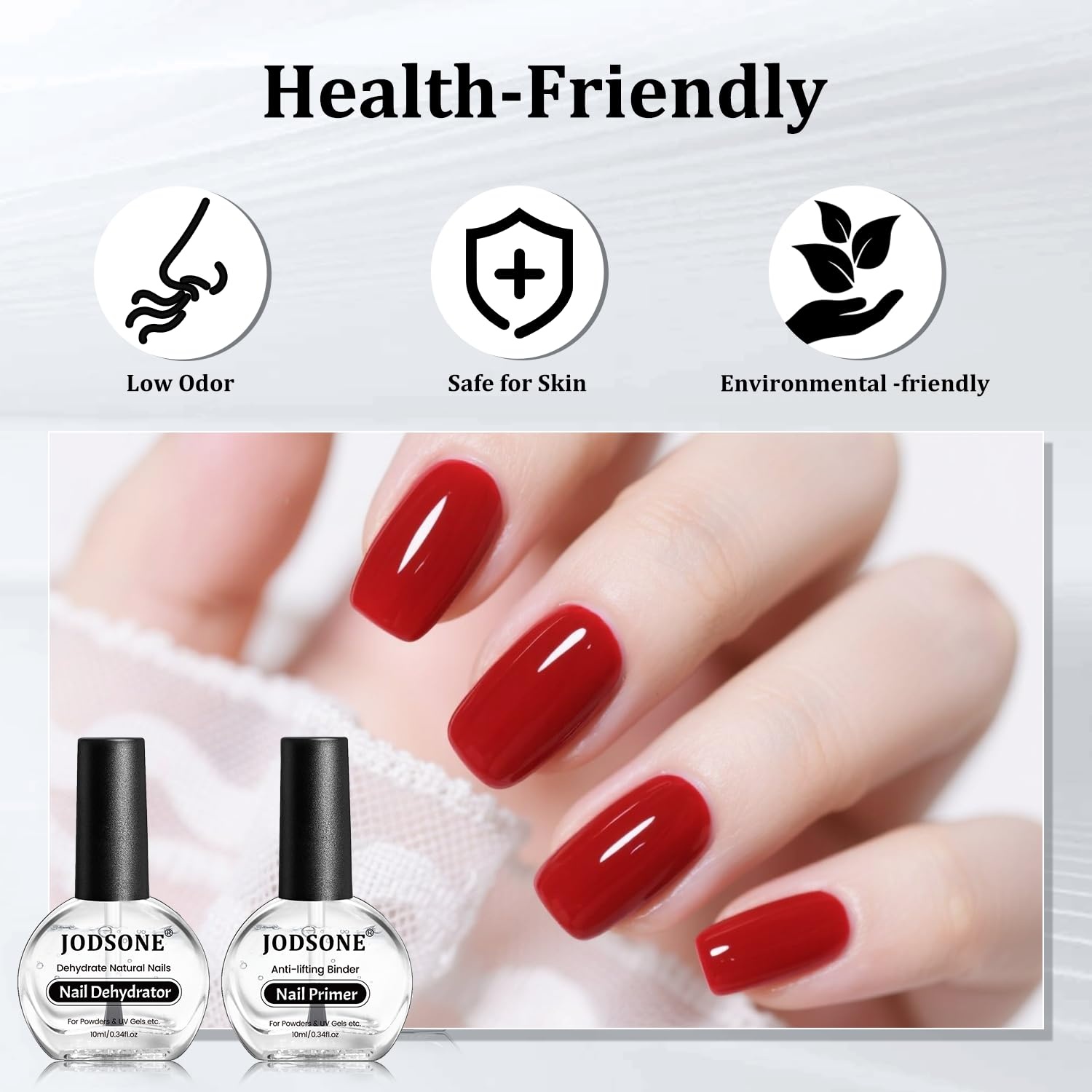 JODSONE 4 Bottle 10ML Nail Primer Base Coat Top Coat and Builder Gel Glossy Durable Long Lasting Gift for Girls at Home Salon Design(nail primer and dehydrator) - view 5
