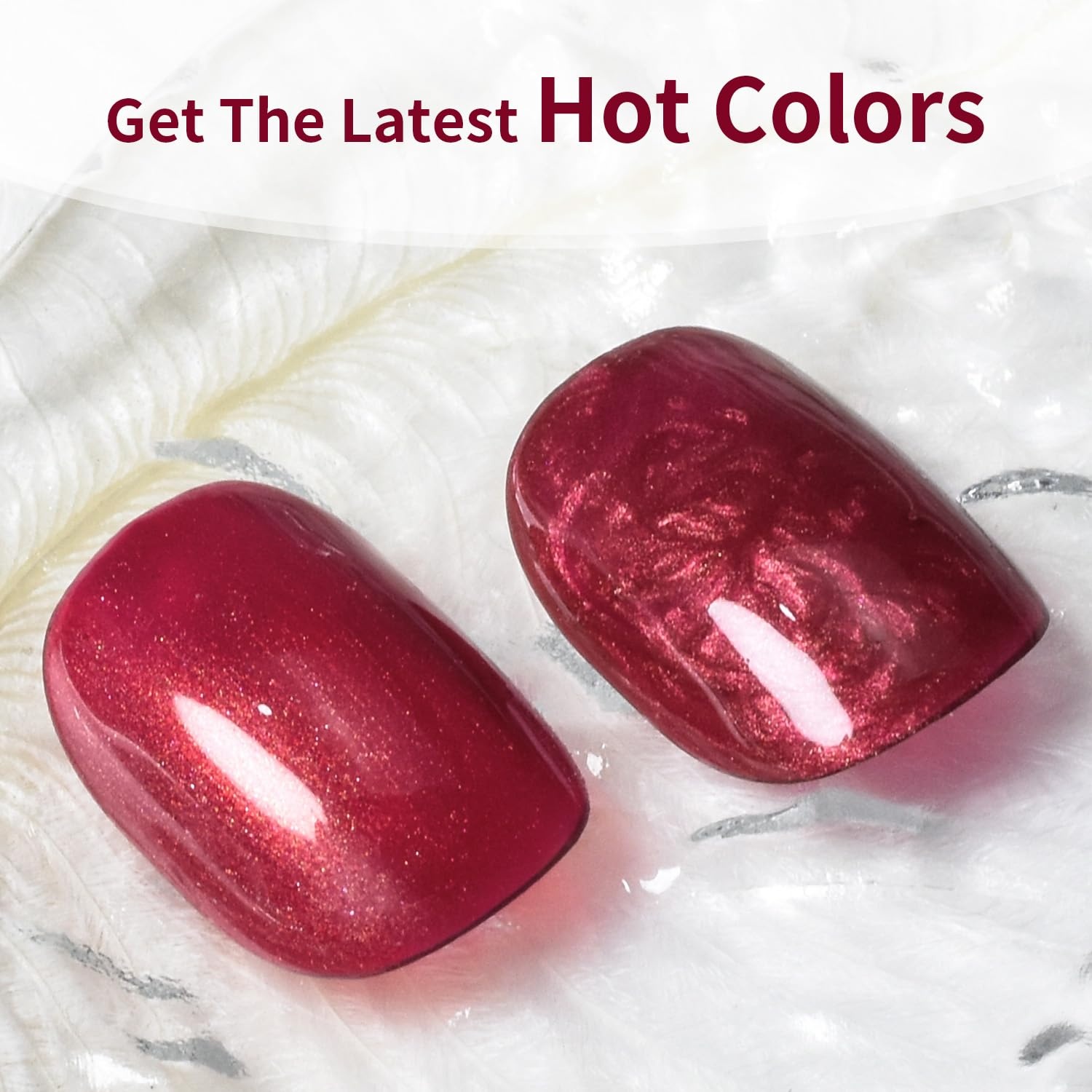 JODSONE 10ml Glitter Gel Nail Polish, Glitter Red Gel Polish Deep Red All Seasons Neutral Soak Off U V Lamp Nail Art Design Manicure Salon DIY Home(10ML-Glitter-B1004) - view 5