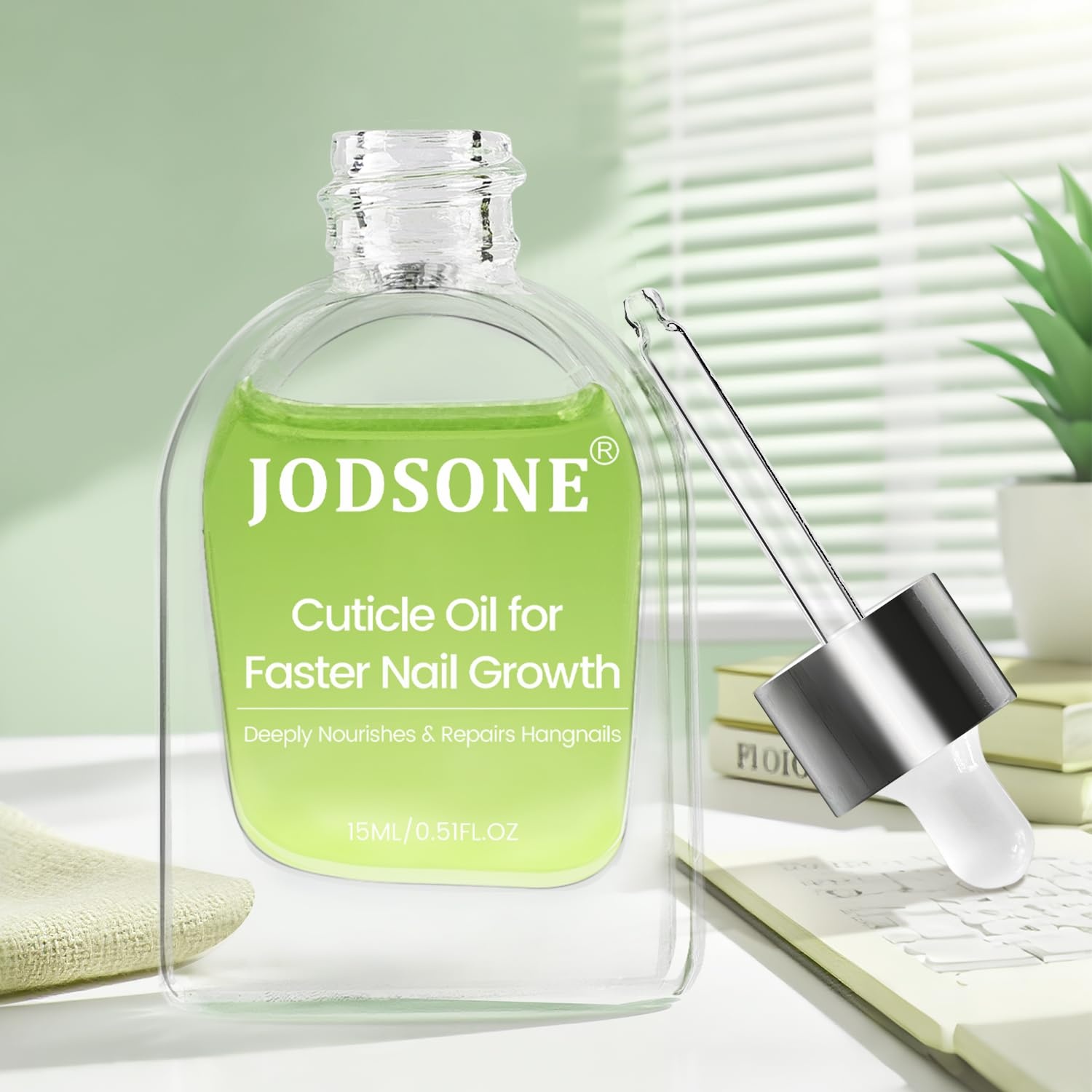 JODSONE Cuticle Oil for Damaged Skin And Thin Nails for Nail Growth Nourish and Condition Dry Nails with Dropper(green) - view 2