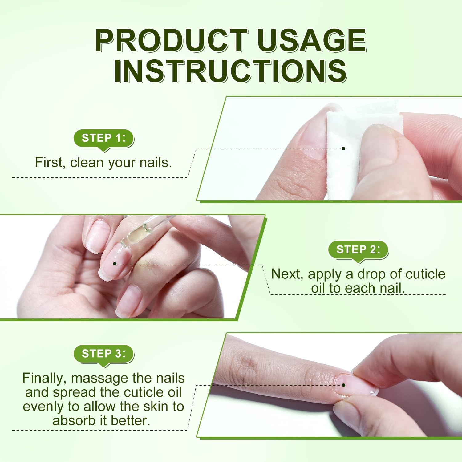 JODSONE Cuticle Oil for Damaged Skin And Thin Nails for Nail Growth Nourish and Condition Dry Nails with Dropper(green) - view 6