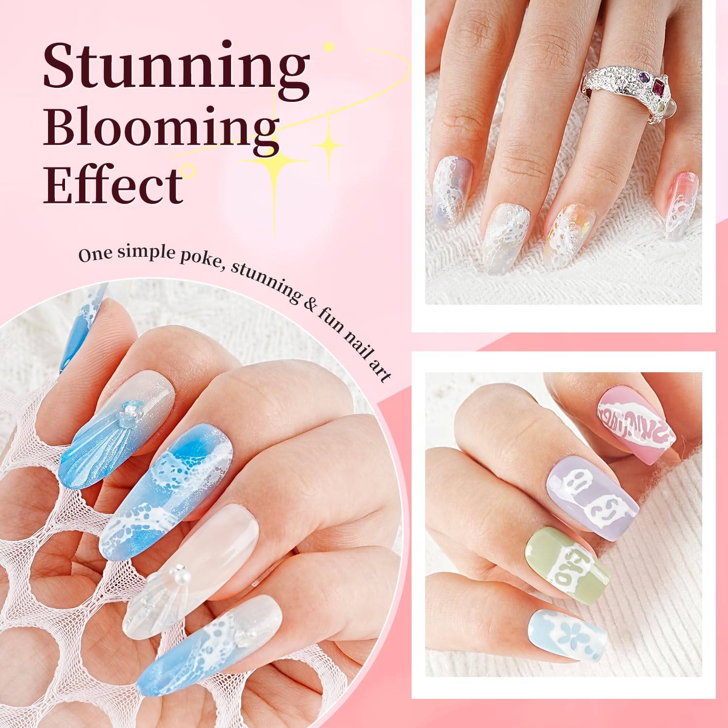 JODSONE Poke Gel Nail Polish Set 8 Colors with Professional Poke Base Coat Top Coat Wooden Nail Stick for Painting Gel Paint for Nails Art Design for Drawing Letters Patterns Wave Flower - view 3