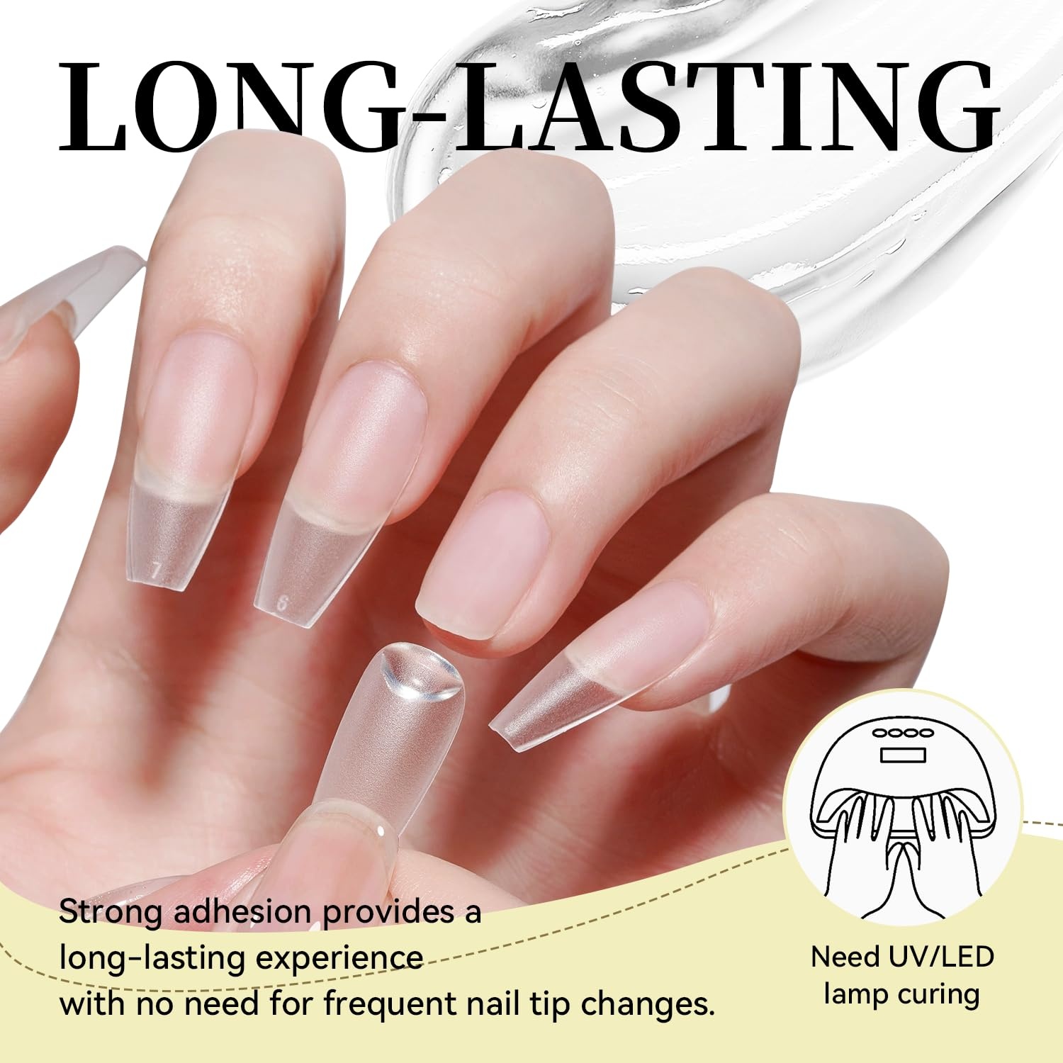 JODSONE Peel off Gel Base Coat,16.5ml No Wipe, Warmly Removable Foundation for Gel Nail Polish & Tips. U V/LED Cured, Long-Lasting, DIY Use(G08) - view 5