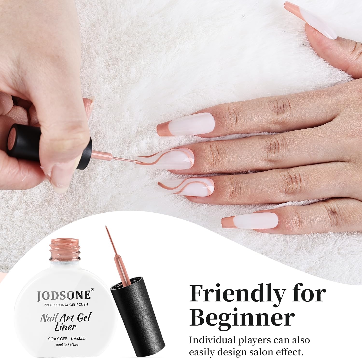 JODSONE 2Pcs Gel Nail Polish Set 10ml Black and White Gel Polish,Soak Off LED U V Nail Gel Manicure All Seasons Gel Polish Nail(LB04) - view 4