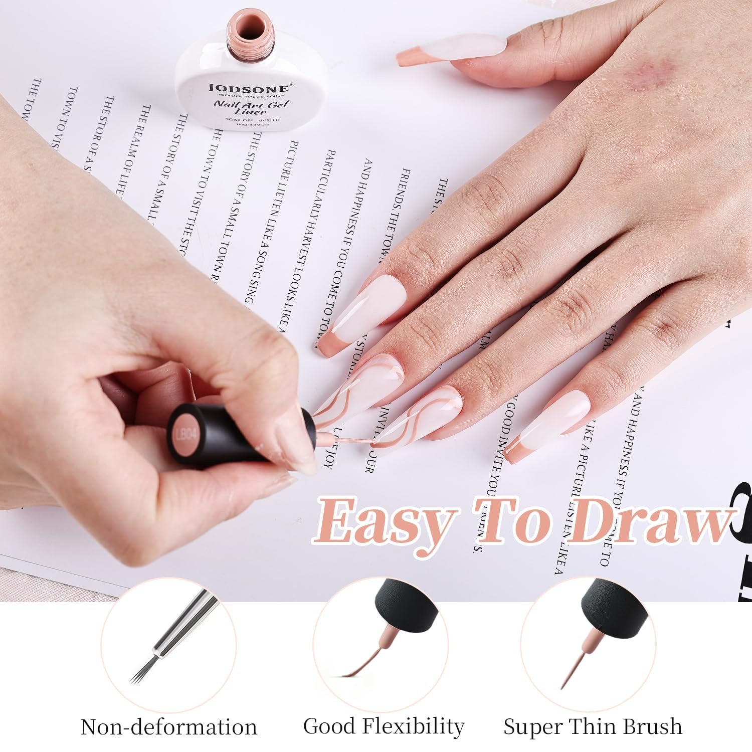 JODSONE 2Pcs Gel Nail Polish Set 10ml Black and White Gel Polish,Soak Off LED U V Nail Gel Manicure All Seasons Gel Polish Nail(LB04) - view 5