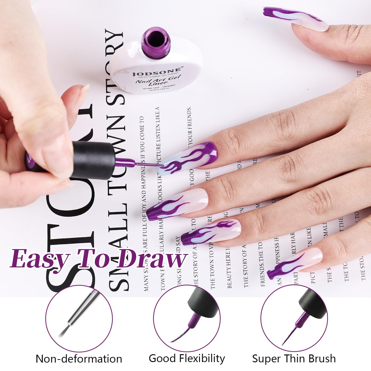 JODSONE 2Pcs Gel Nail Polish Set 10ml Black and White Gel Polish,Soak Off LED U V Nail Gel Manicure All Seasons Gel Polish Nail(LB17) - view 5