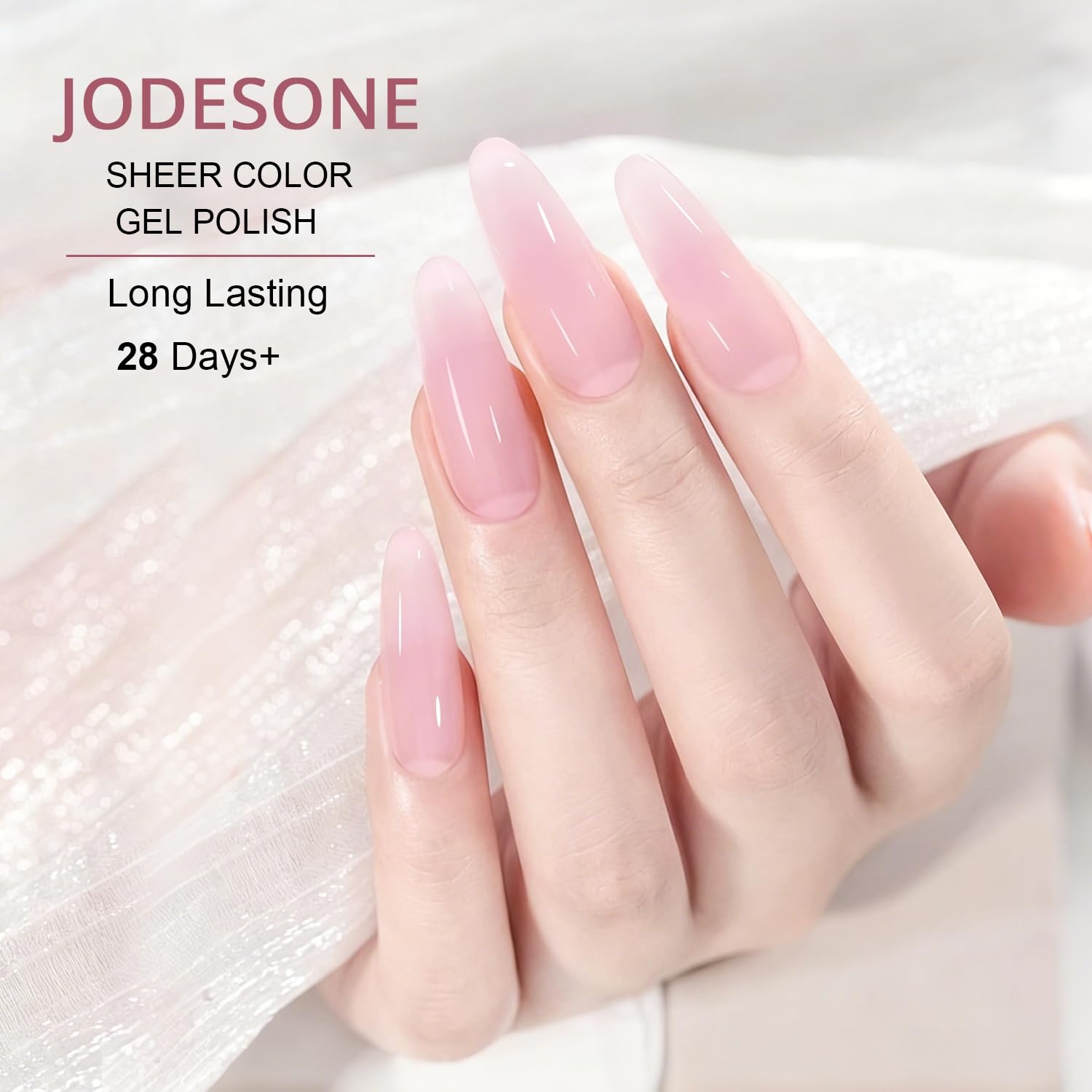 JODSONE 18ml Nude Jelly Gel Nail Polish Soak Off UV LED Art Manicure Salon DIY at Home Gift for Women(Jelly Crystal Pink) - view 3
