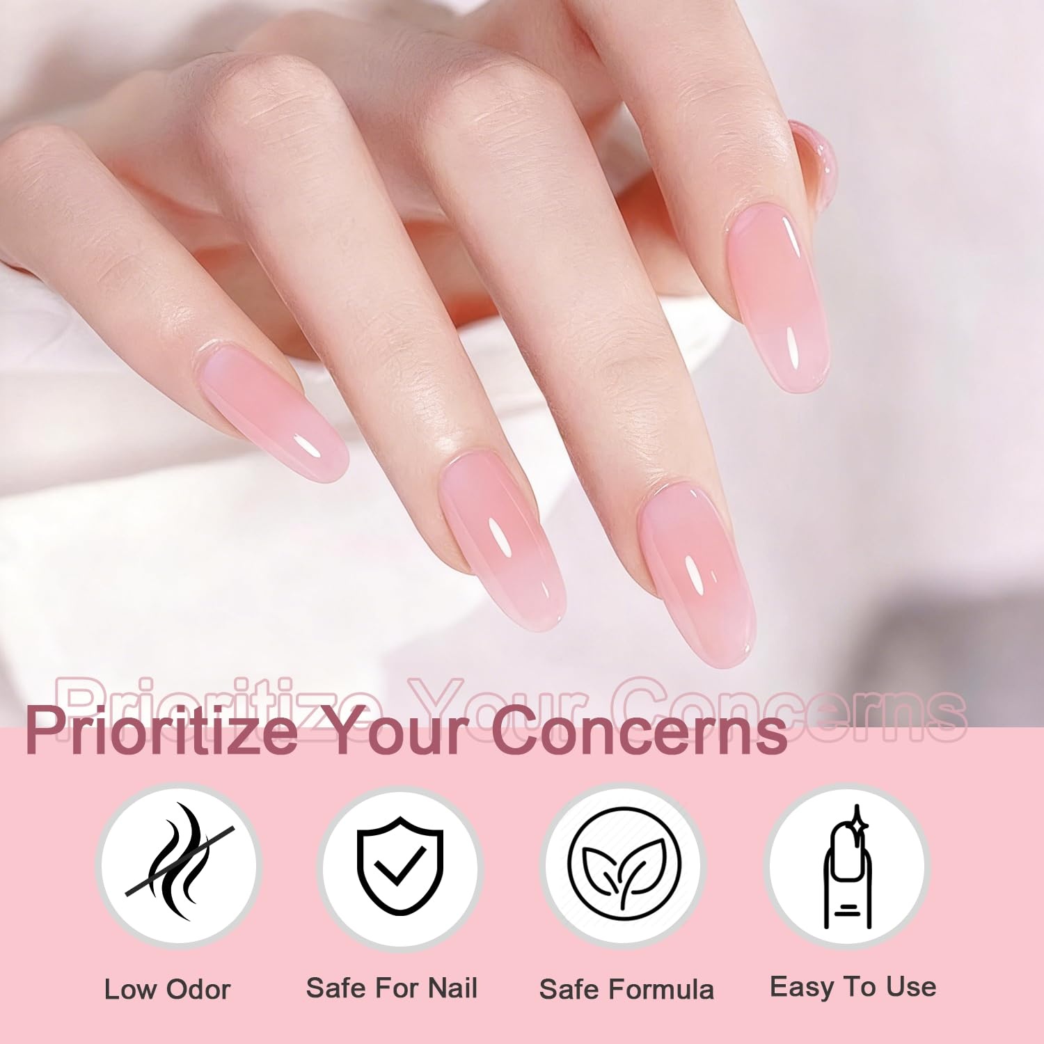JODSONE 18ml Nude Jelly Gel Nail Polish Soak Off UV LED Art Manicure Salon DIY at Home Gift for Women(Jelly Crystal Pink) - view 4