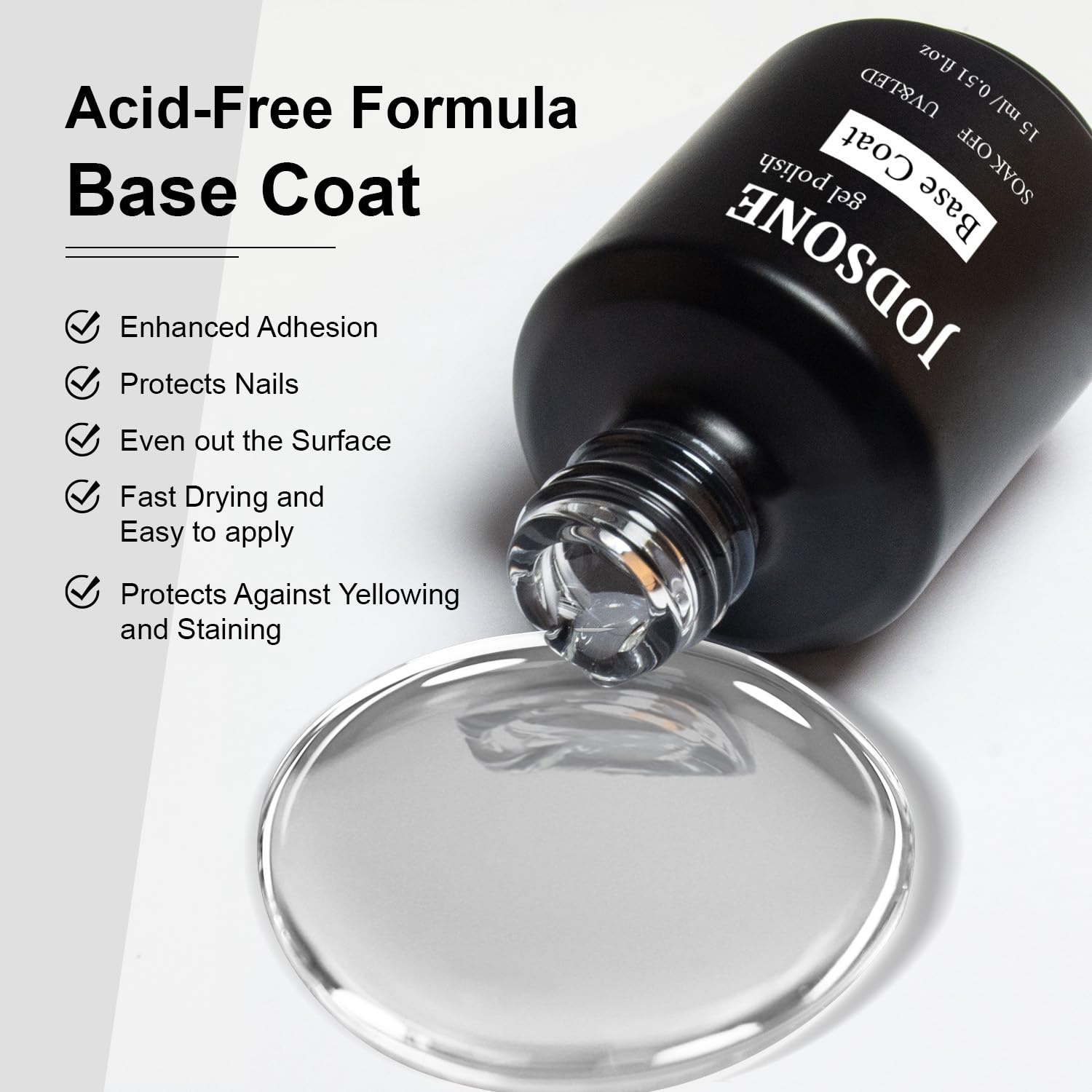 JODSONE 15ML Nail Primer Base Coat Top Coat Glossy Quick Drying Durable DIY Nail Art Design Long Lasting Gift(15ML-PBT-BG) - view 2