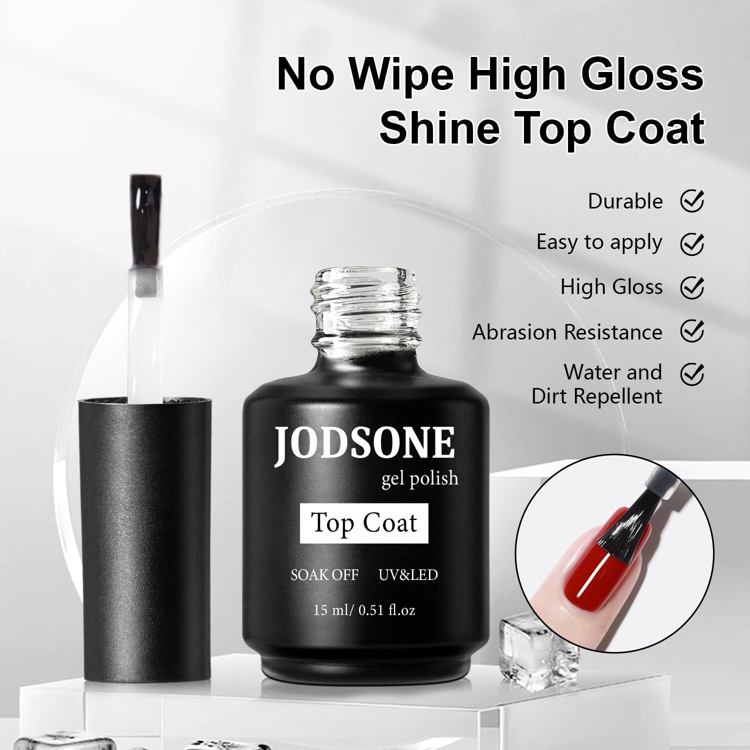 JODSONE 15ML Nail Primer Base Coat Top Coat Glossy Quick Drying Durable DIY Nail Art Design Long Lasting Gift(15ML-PBT-BG) - view 4