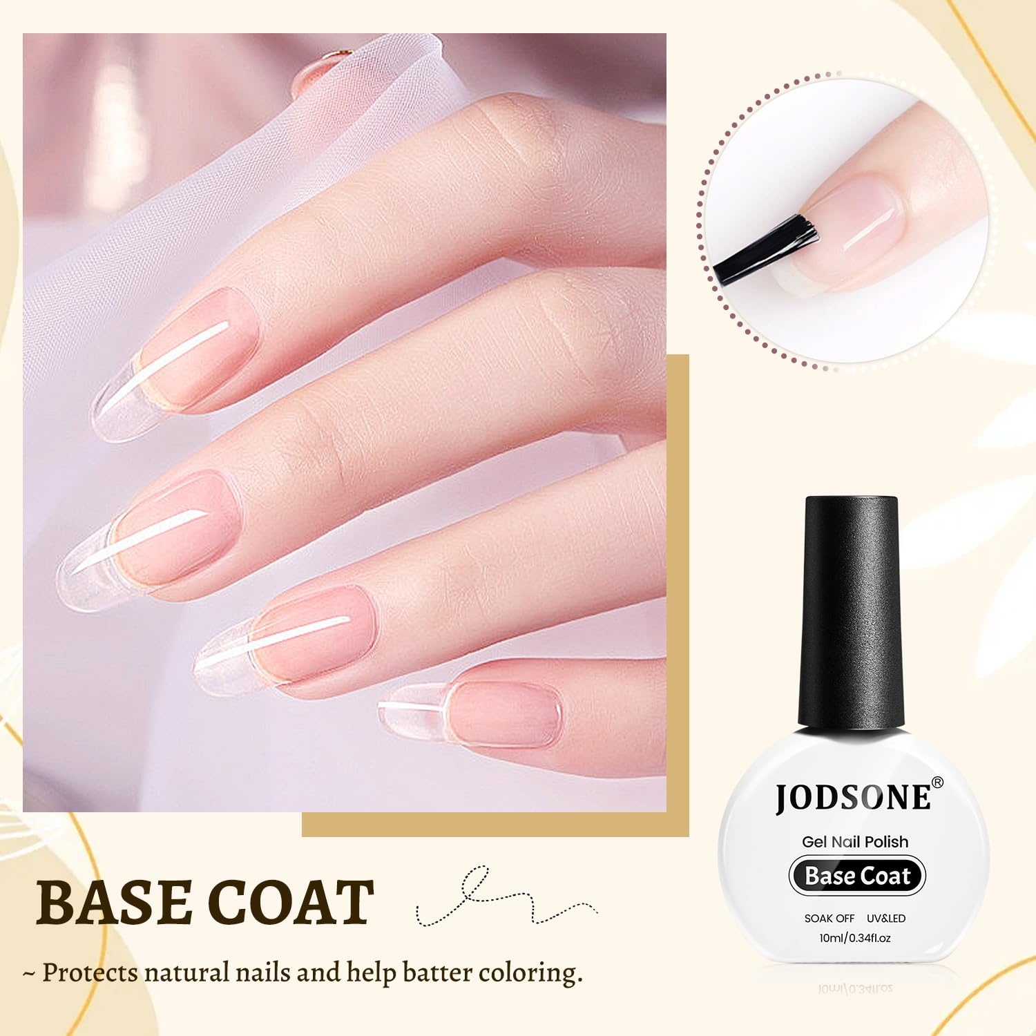 JODSONE 3Pcs 10ml Top and Base Coat Gel Nail Remover Set Gel Nail Remover for Quick and Easy at Home Removal U V Light Curing Required(3Pcs 10ML-Top Base Remover Set)