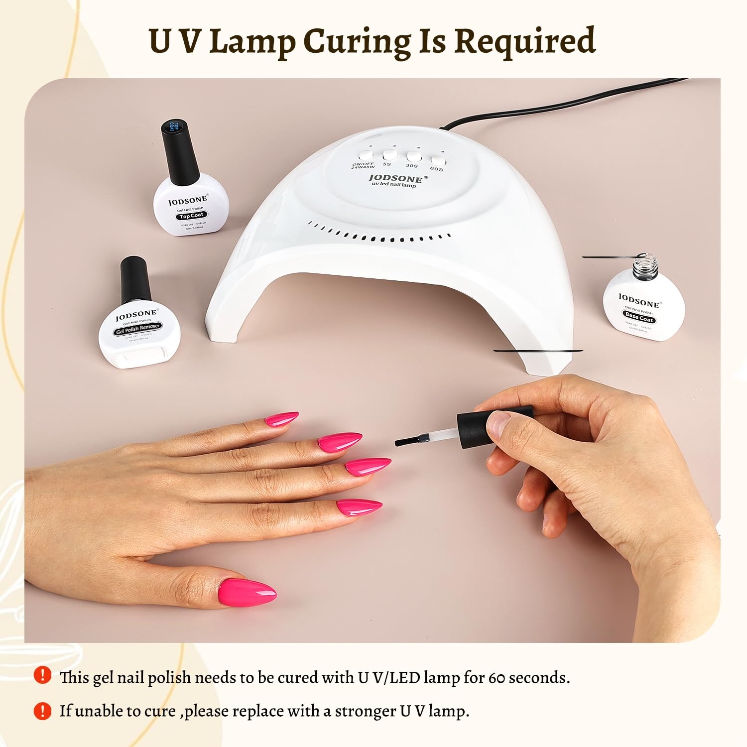 JODSONE 3Pcs 10ml Top and Base Coat Gel Nail Remover Set Gel Nail Remover for Quick and Easy at Home Removal U V Light Curing Required(3Pcs 10ML-Top Base Remover Set) - view 5