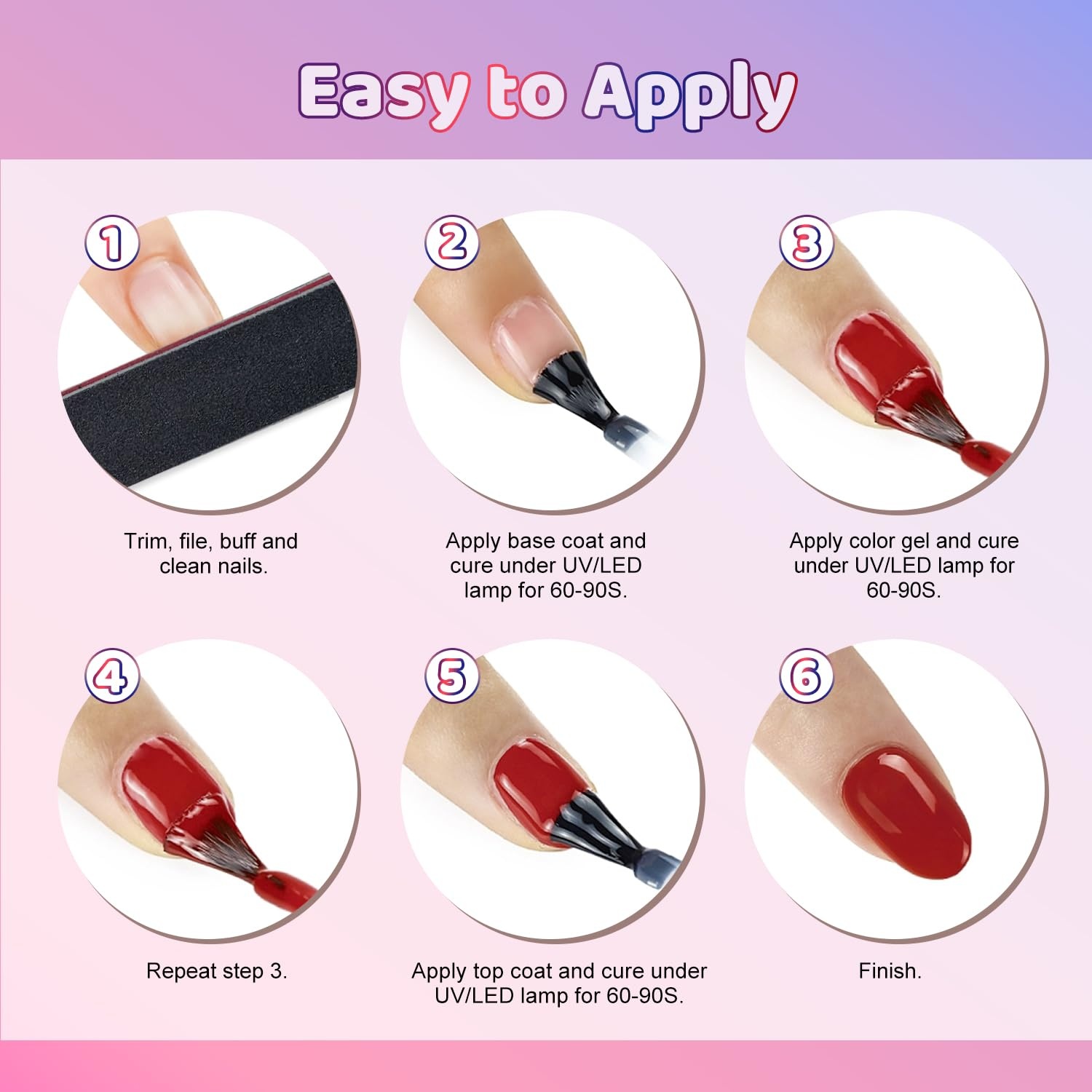 JODSONE 23 PCS Gel Nail Polish Set with Base Glossy and Matte Top Coat Multicolored Gel Nail Long Lasting Suitable for All Seasons(32COLOOR-KIT) - view 7