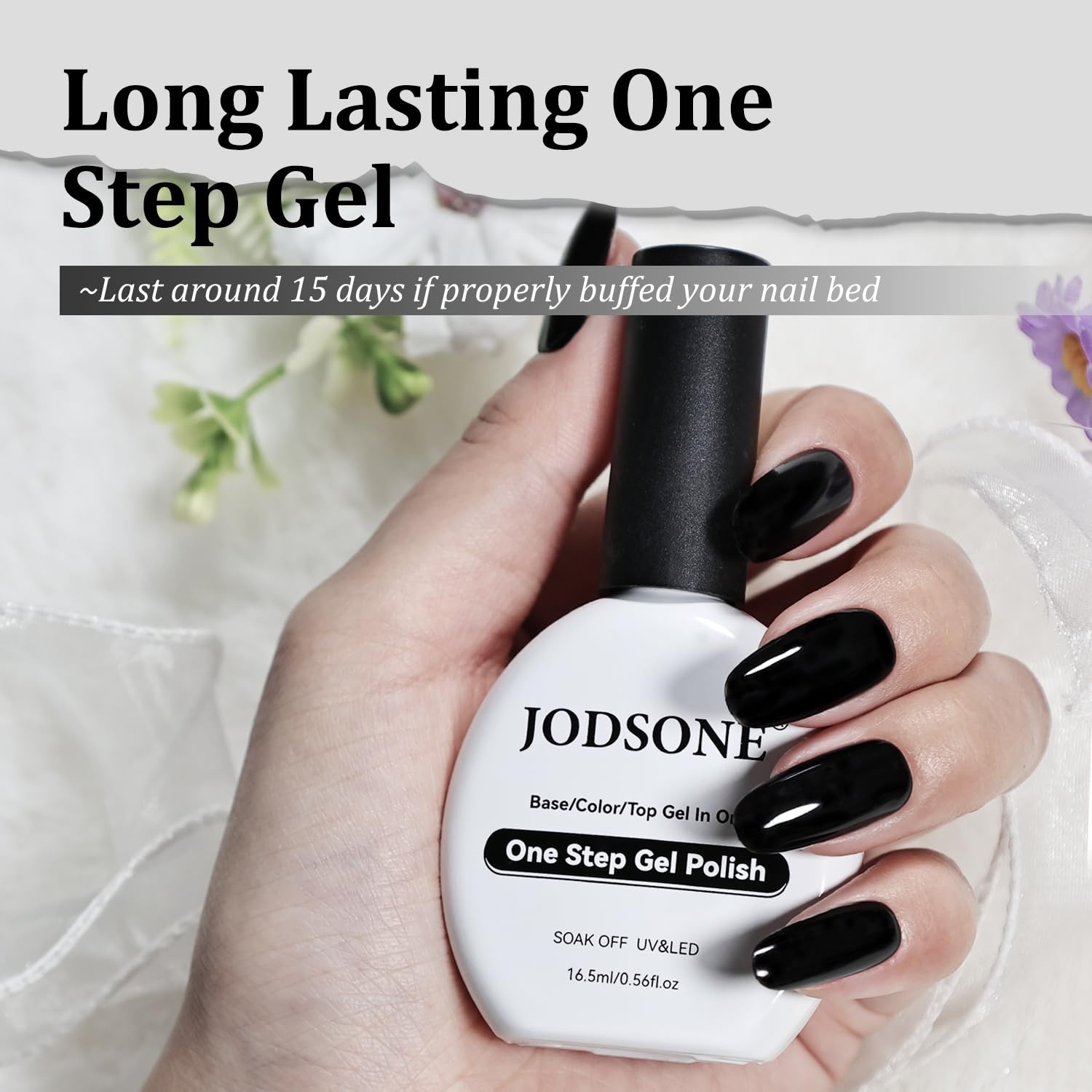 JODSONE 15ml Black Gel Nail Polish Gel Polish Black Soak Off Led Gel Polish Nail Art Manicure Salon Diy At Home(B1401) - view 7