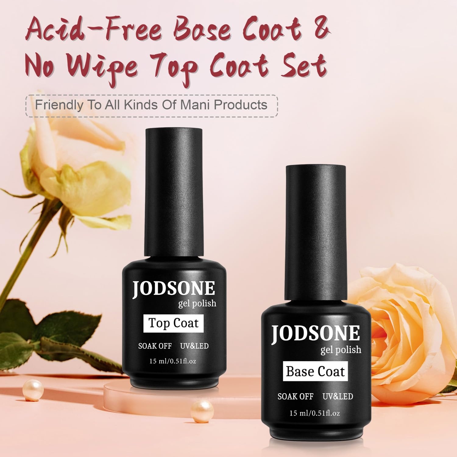 JODSONE 4 Bottles of 15 Capacities of Nail Dehydrator Nail Primer Base Top Coat Long Lasting and Easy to Apply Large Bottle(2 Pcs 15ml-BT) - view 6