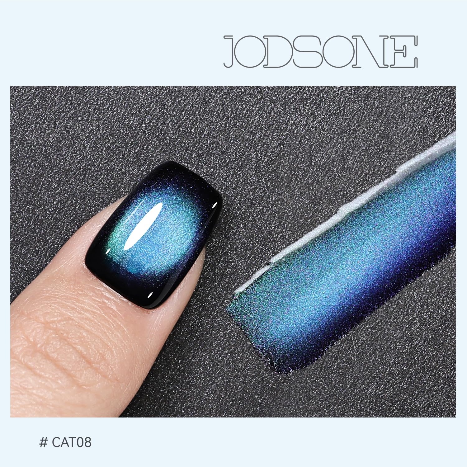 JODSONE 16.5 mL 9D Chameleon Cat Eye Gel Polish with Magnet, Blue Purple | UV/LED Cure, Black Gel Polish Recommended for Stronger Contrast, Multiple Customizable Cat-Eye Effects, Soak-Off Formula(CAT08) - view 3