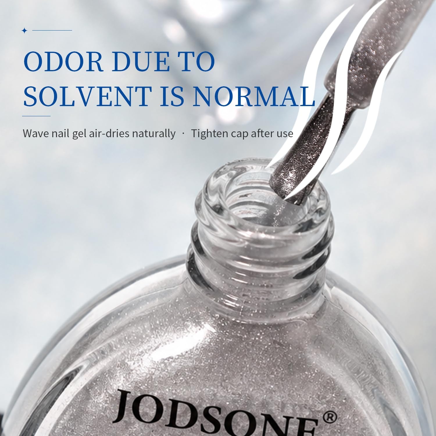 JODSONE Ocean Wave Blooming Gel Nail Polish,16.5ml Wave White Blooming Liquid for Spreading Wave Effect,High Fluidity Wave Textures for DIY Nail Art Design,Applied Over Uncured Base Gel(B1511) - view 3