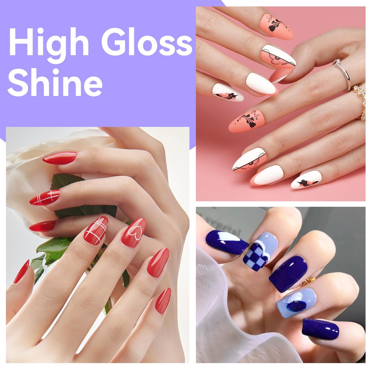 JODSONE 12 PCS 16.5 ml Gel Nail Polish Same Color Same Bottle with Base Coat and Top Coat, 10 Colors for At-Home Salon Nail Art, Holiday Gifts(10COLOR-16.5ml) - view 7