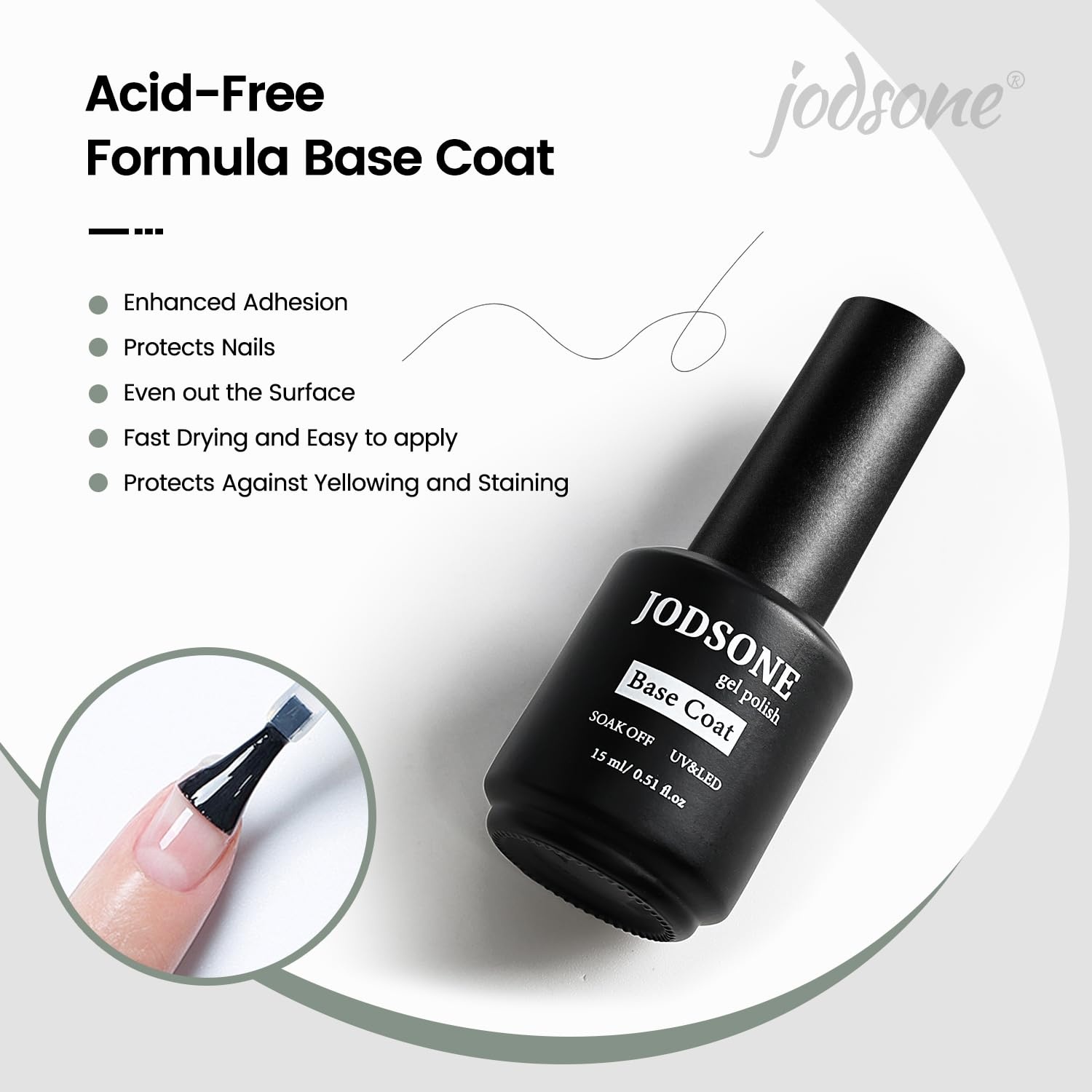 JODSONE 15ML Nail Primer Base Coat Top Coat Glossy Quick Drying Durable DIY Nail Art Design Long Lasting Gift(15ML-BT-NG) - view 4