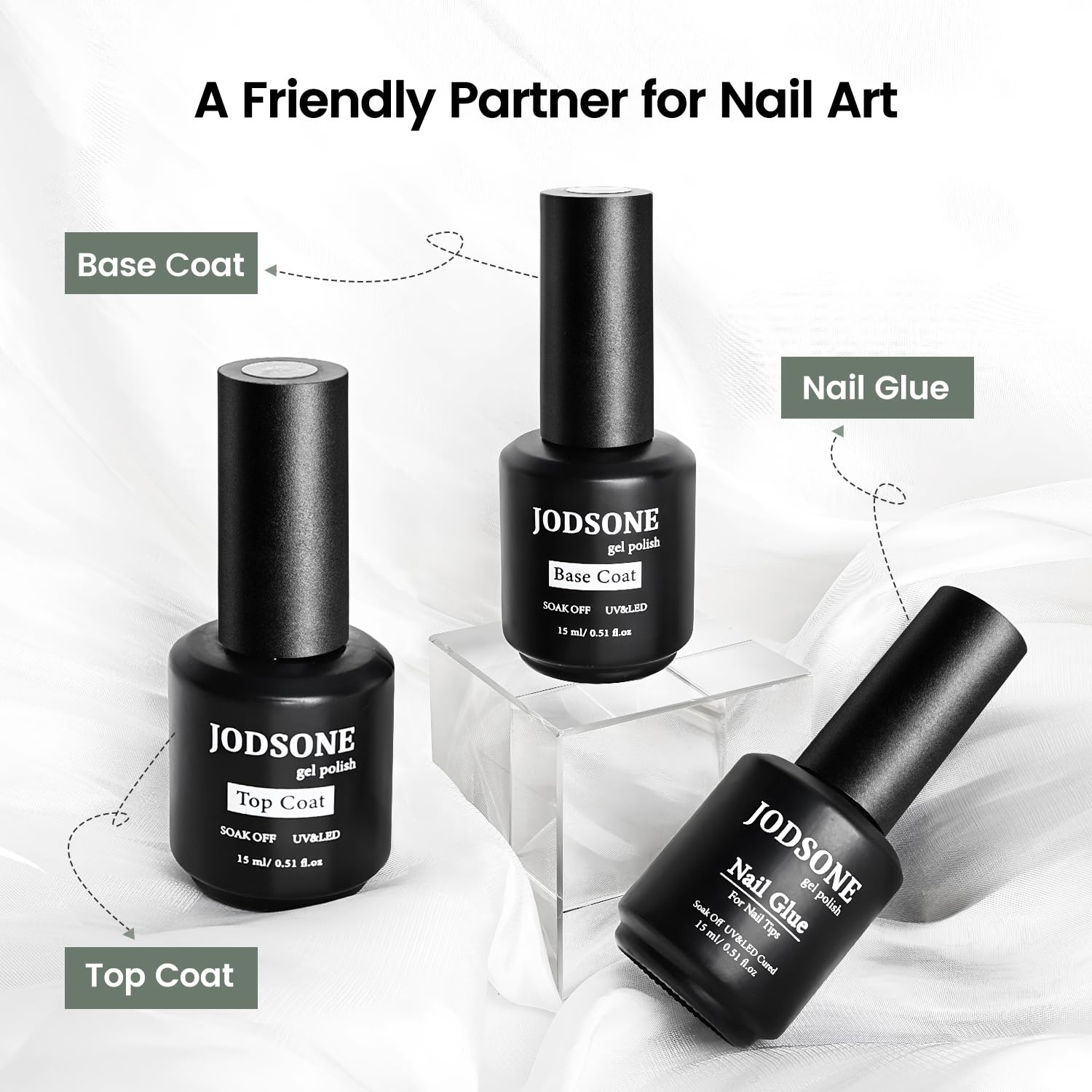 JODSONE 15ML Nail Primer Base Coat Top Coat Glossy Quick Drying Durable DIY Nail Art Design Long Lasting Gift(15ML-BT-NG) - view 7