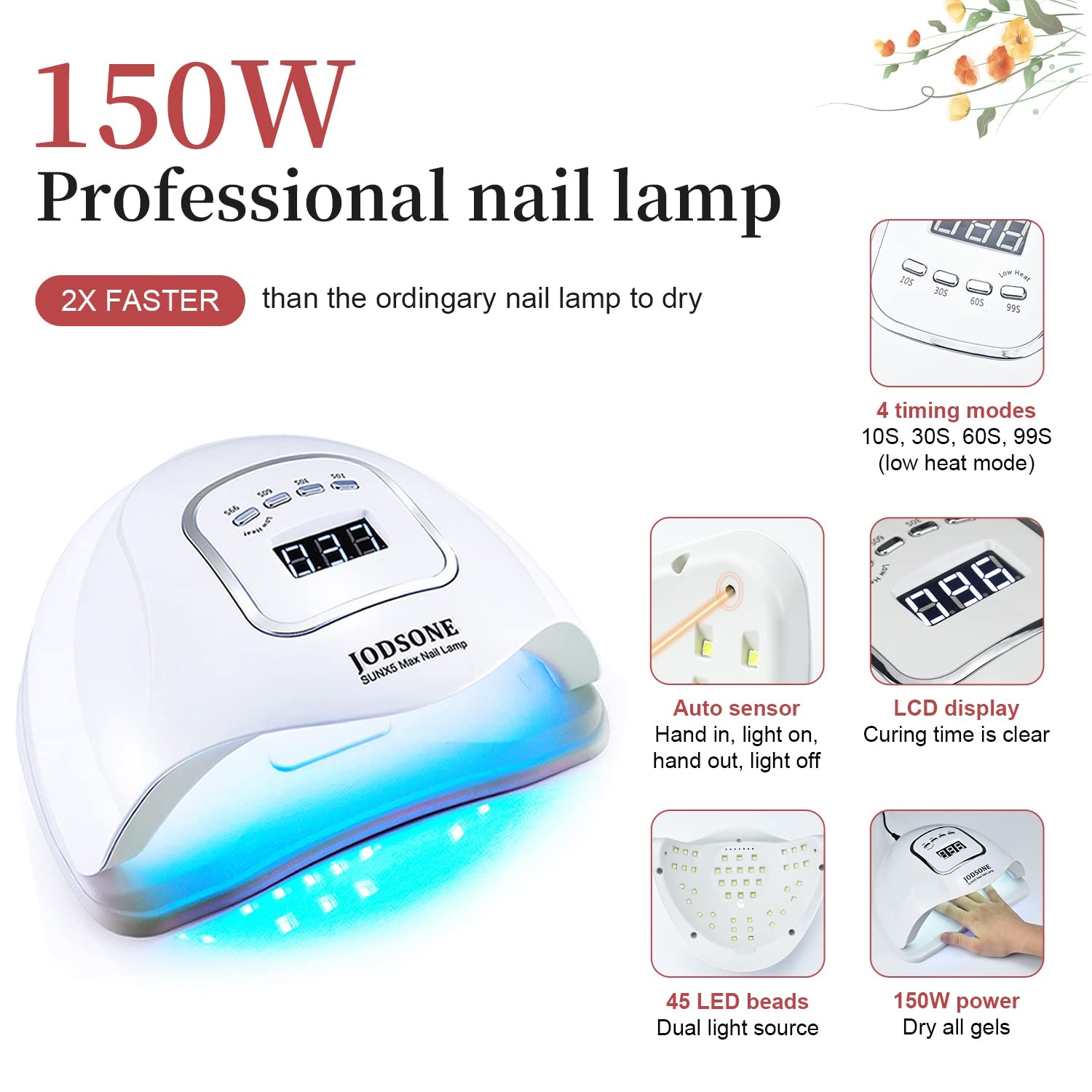 JODSONE Gel Nail Polish Kit with U V Light 32 Colors Gel Polish Nail Kit 4 Bottles of 15ML Nail Dehydrator Nail Primer Base Coat Top Coat Glossy Surface Quick Drying Durable - view 3