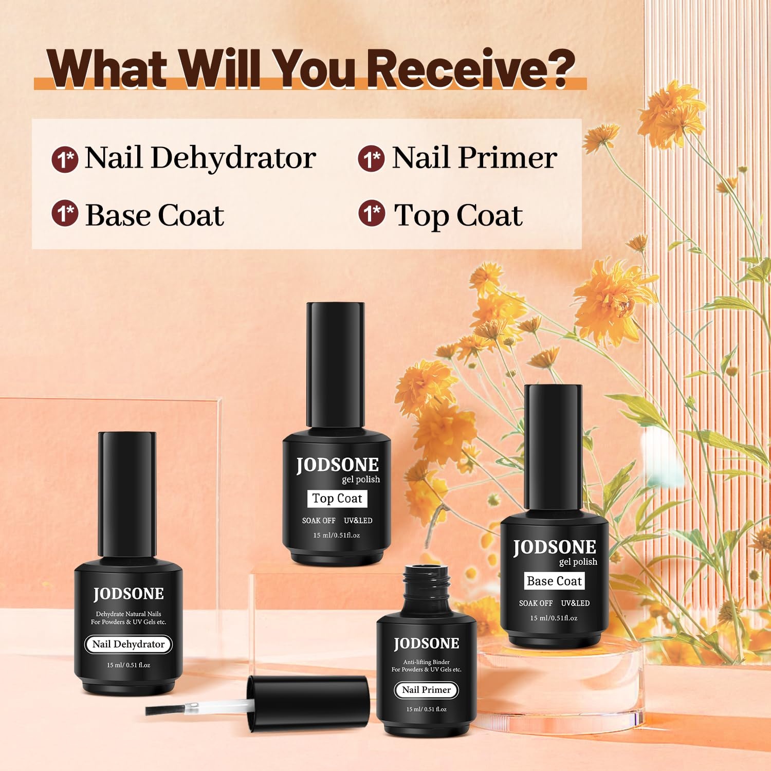 JODSONE Gel Nail Polish Kit with U V Light 32 Colors Gel Polish Nail Kit 4 Bottles of 15ML Nail Dehydrator Nail Primer Base Coat Top Coat Glossy Surface Quick Drying Durable - view 5