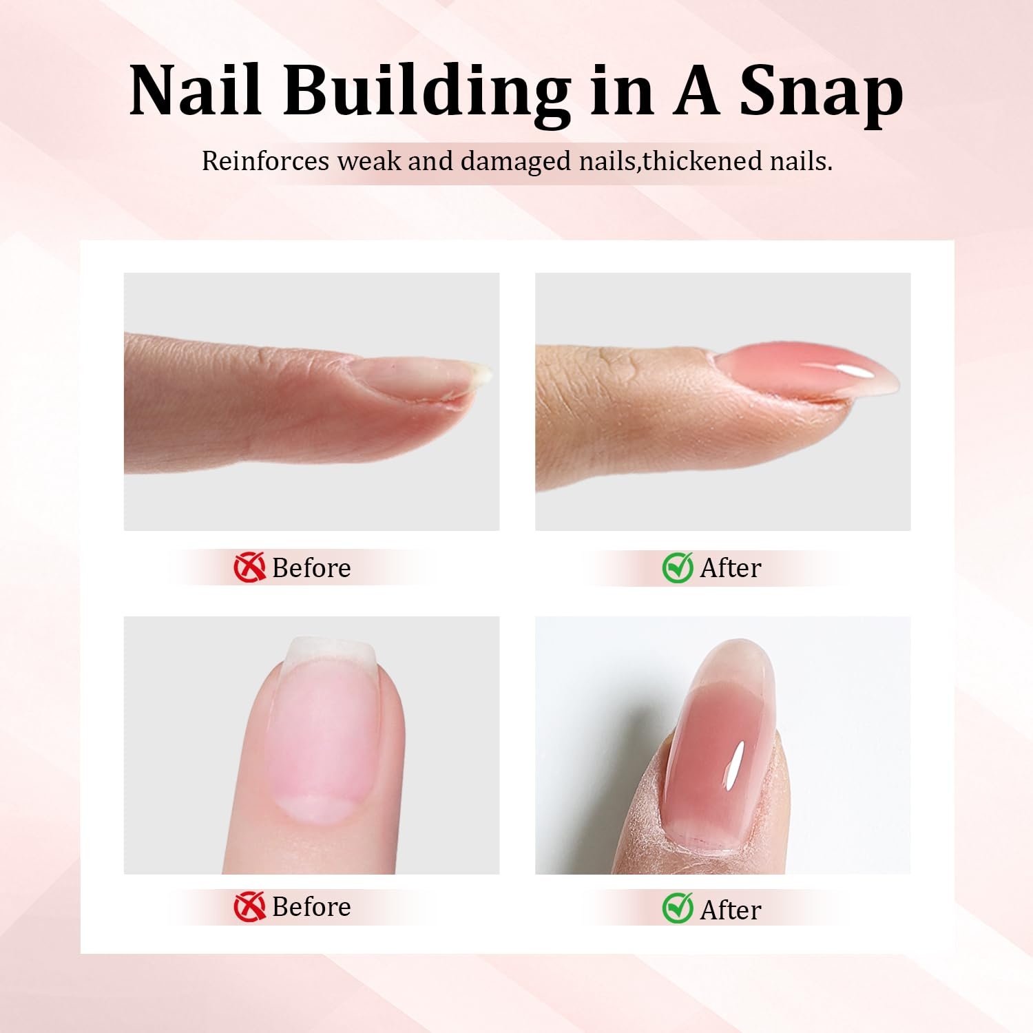 JODSONE Builder Gel for Nails,4Pcs 10ML Builder Gel Set, Nail Apex and Extension Strengthener Hard Need to Cured by Nail Lamp,Clear White Pink Brown(GJ05-GJ08) - view 3