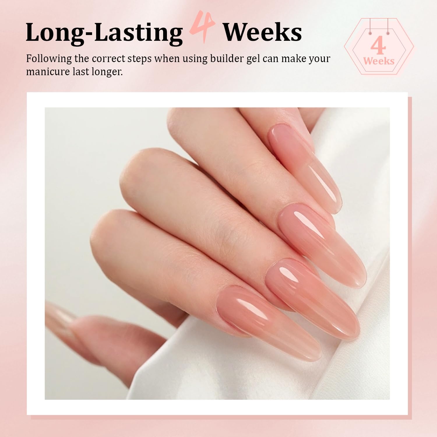 JODSONE Builder Gel for Nails,4Pcs 10ML Builder Gel Set, Nail Apex and Extension Strengthener Hard Need to Cured by Nail Lamp,Clear White Pink Brown(GJ05-GJ08) - view 4