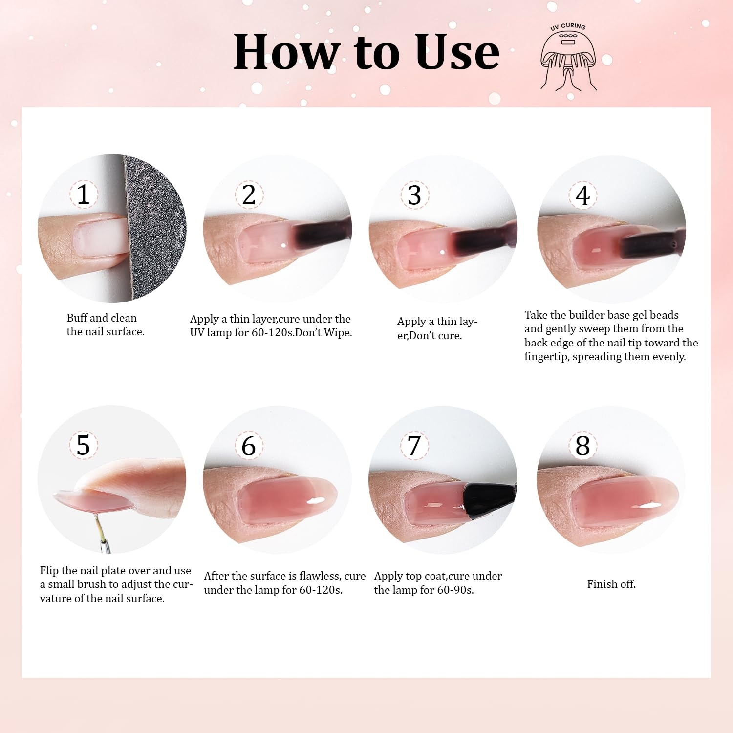JODSONE Builder Gel for Nails,4Pcs 10ML Builder Gel Set, Nail Apex and Extension Strengthener Hard Need to Cured by Nail Lamp,Clear White Pink Brown(GJ05-GJ08) - view 5