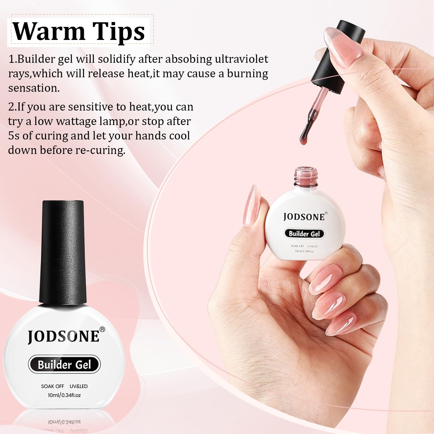 JODSONE Builder Gel for Nails,4Pcs 10ML Builder Gel Set, Nail Apex and Extension Strengthener Hard Need to Cured by Nail Lamp,Clear White Pink Brown(GJ05-GJ08) - view 7
