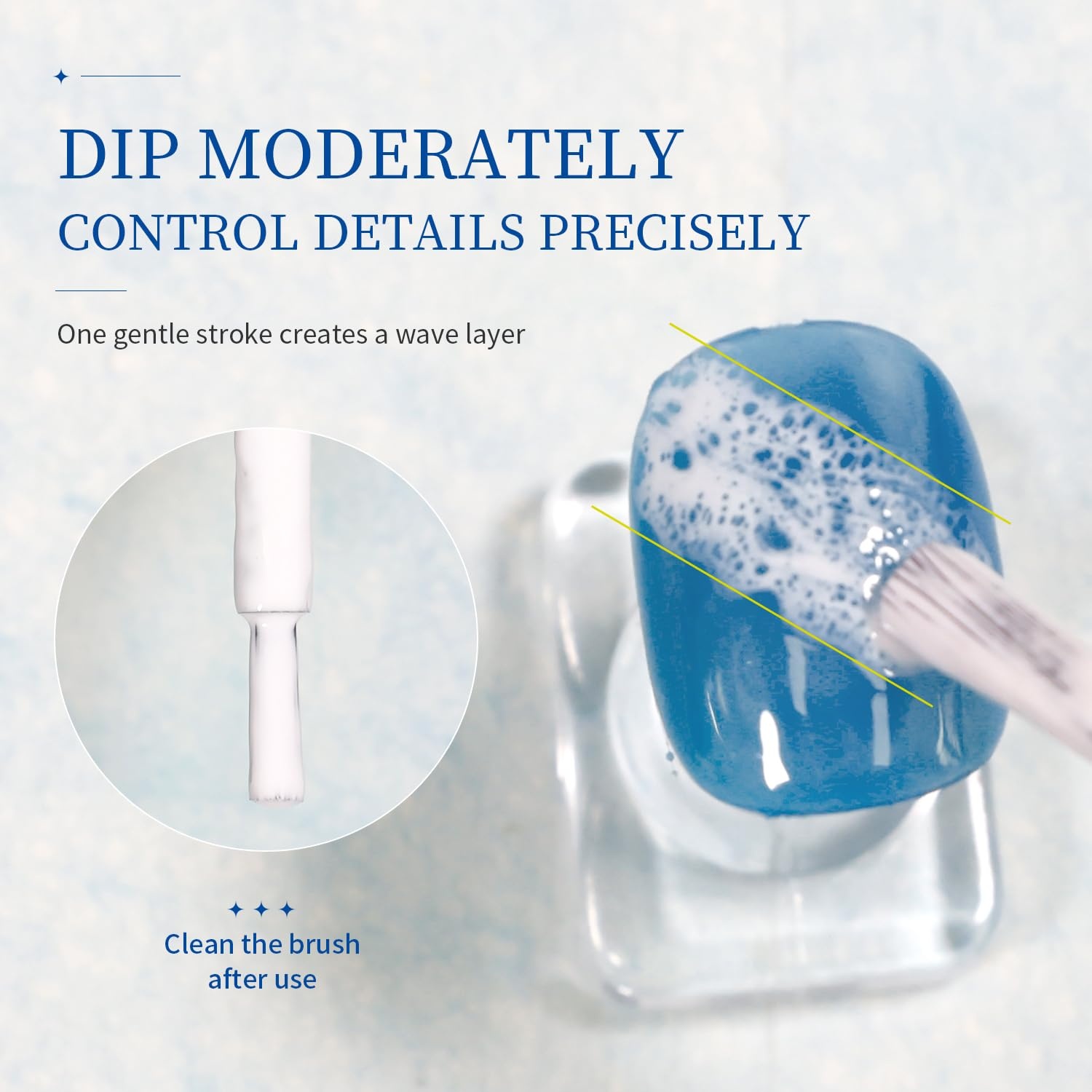 JODSONE Ocean Wave Blooming Gel Nail Polish,16.5ml Wave White Blooming Liquid for Spreading Wave Effect,High Fluidity Wave Textures for DIY Nail Art Design,Applied Over Uncured Base Gel(B1501) - view 4