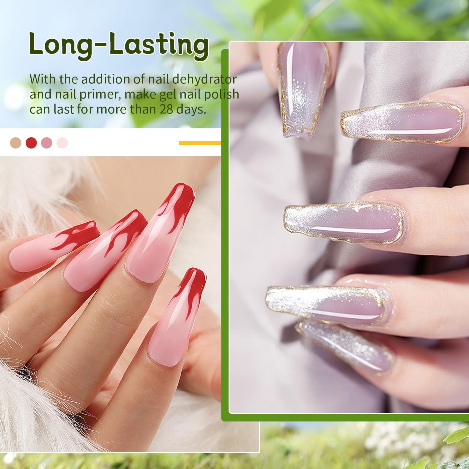 JODSONE 4 Bottle 10ML Nail Primer Base Coat Top Coat and Builder Gel Glossy Durable Long Lasting Gift for Girls at Home Salon Design(4pcs DPBT Set) - view 2