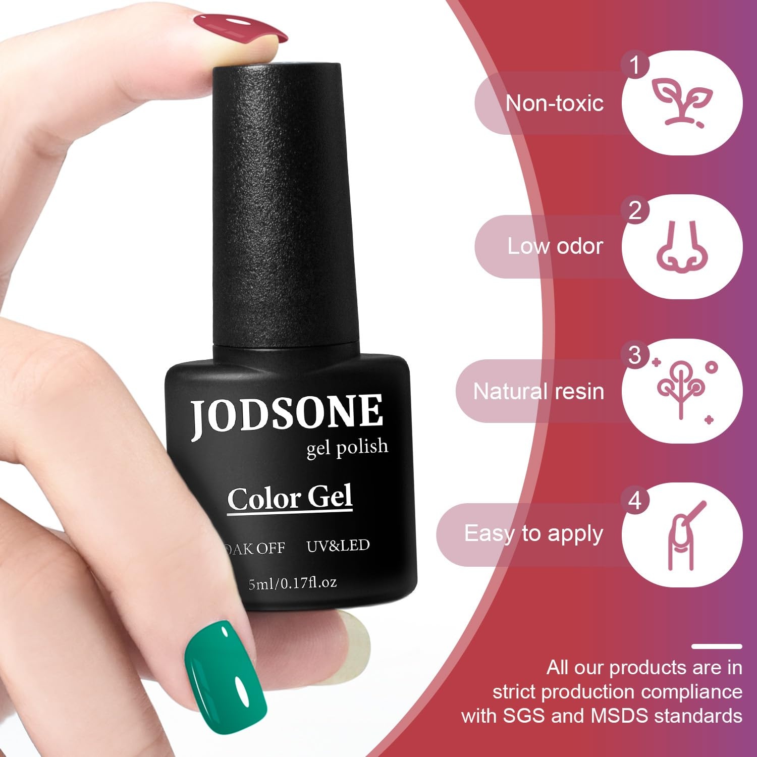 JODSONE 23 PCS Gel Nail Polish Set with Base Glossy and Matte Top Coat Multicolored Gel Nail Long Lasting Suitable for All Seasons(gel color 05) - view 5