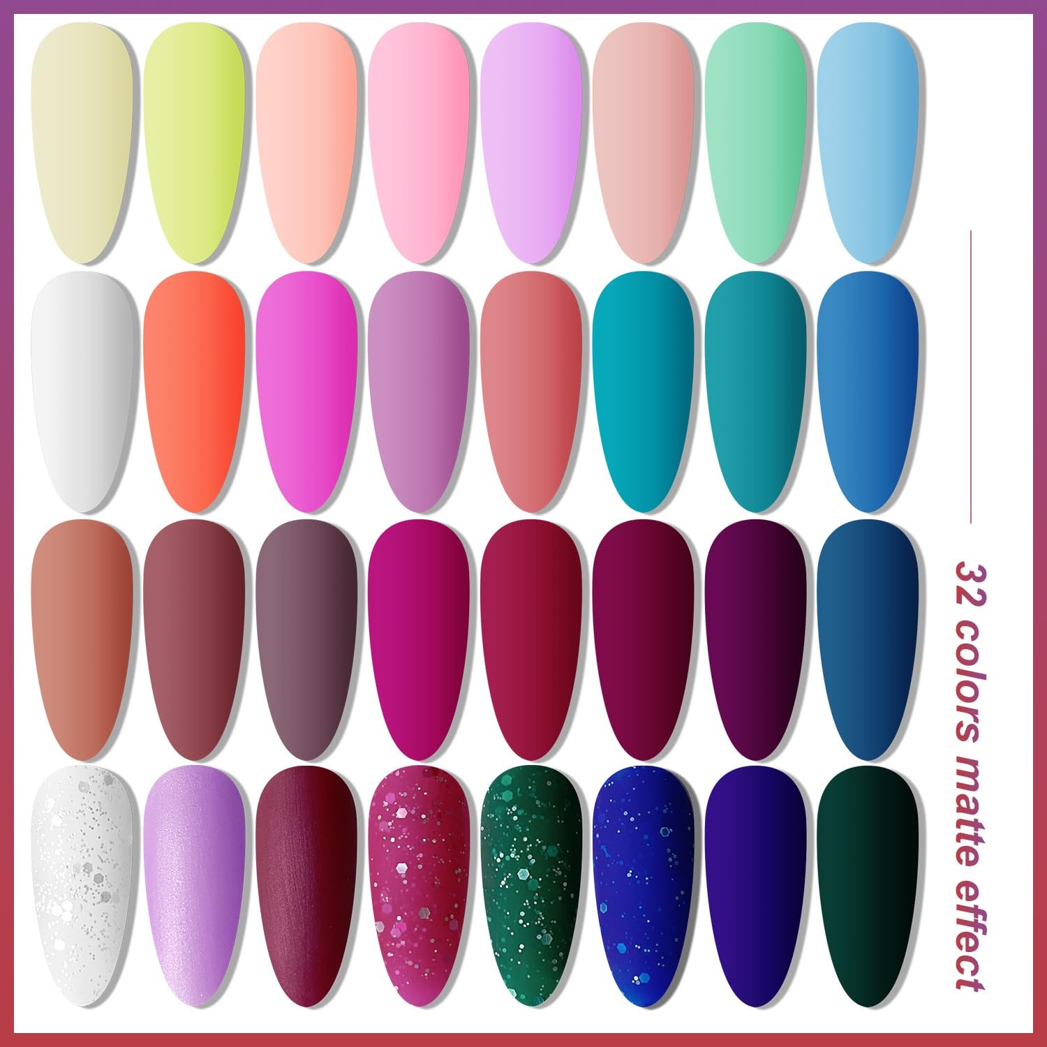 JODSONE 23 PCS Gel Nail Polish Set with Base Glossy and Matte Top Coat Multicolored Gel Nail Long Lasting Suitable for All Seasons(gel color 05) - view 7