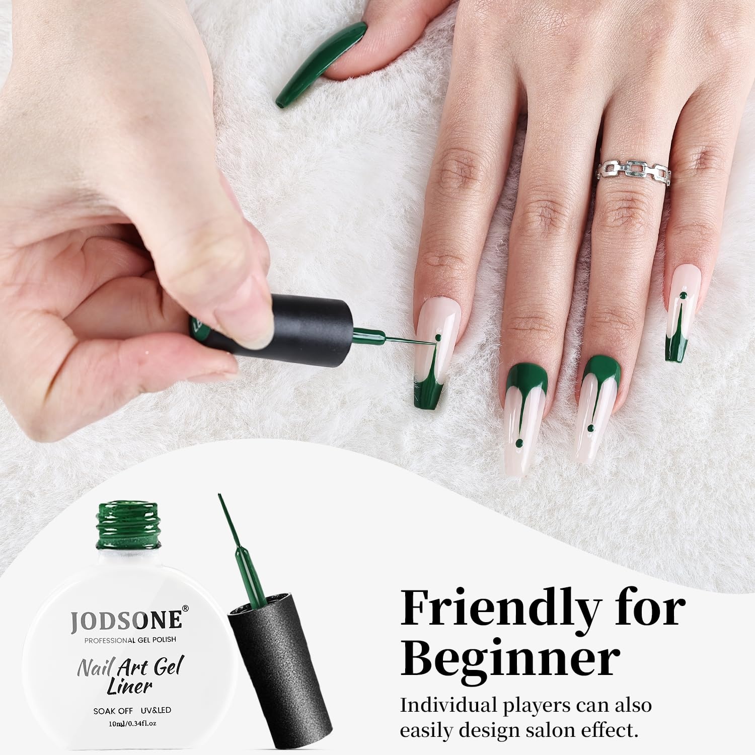 JODSONE 2Pcs Gel Nail Polish Set 10ml Black and White Gel Polish,Soak Off LED U V Nail Gel Manicure All Seasons Gel Polish Nail(LB13) - view 4