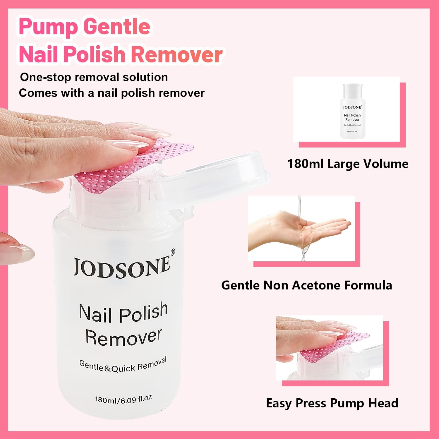 JODSONE 3Pcs 10ml Top and Base Coat Gel Nail Remover Set Gel Nail Remover for Quick and Easy at Home Removal U V Light Curing Required(R0002)